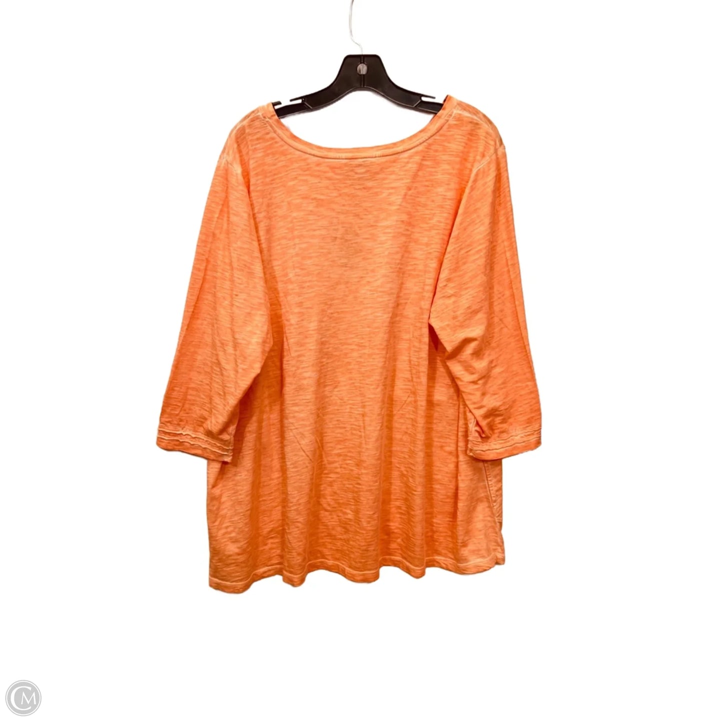 Top 3/4 Sleeve Basic By Logo In Orange, Size: 2x