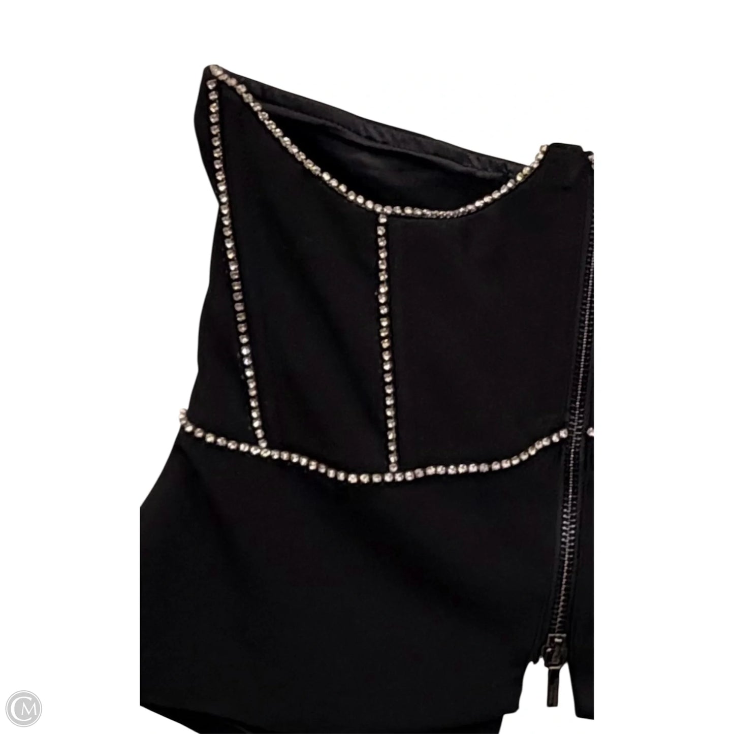 Top Sleeveless By Bebe In Black & Silver, Size: Xs
