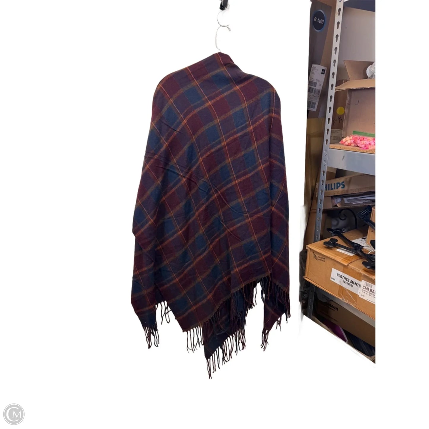 Shawl By Ellen Tracy In Plaid Pattern, Size: Osfm