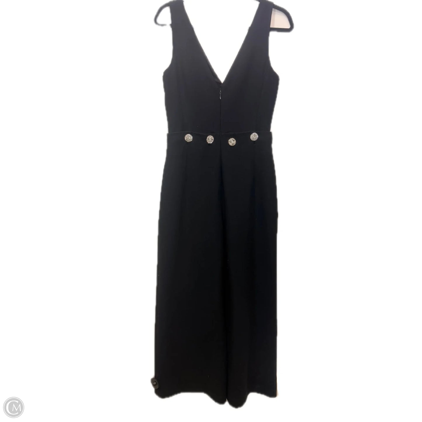 Jumpsuit Designer By Tory Burch In Black & Silver, Size: 8