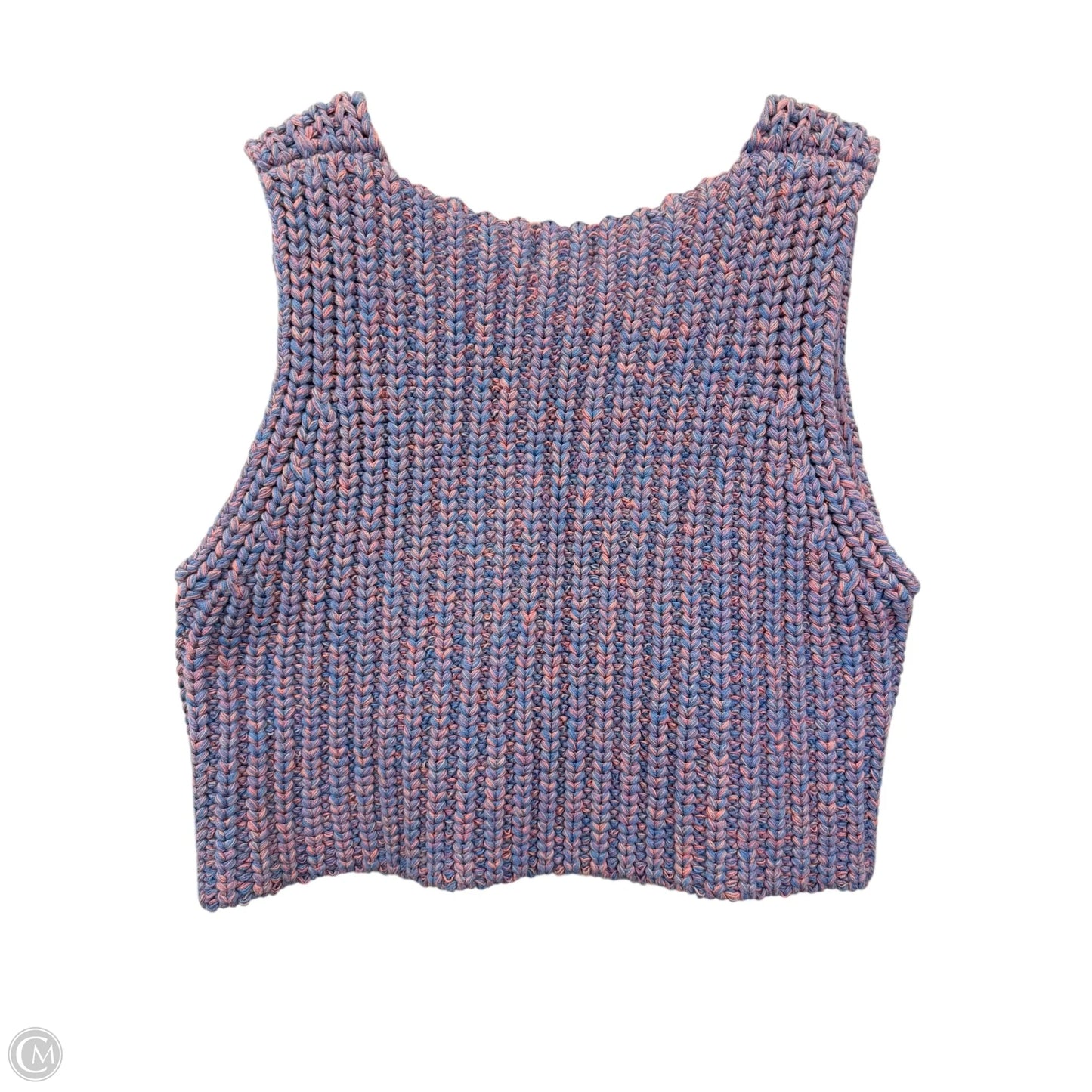 Vest Sweater By Bohme In Blue & Pink, Size: M