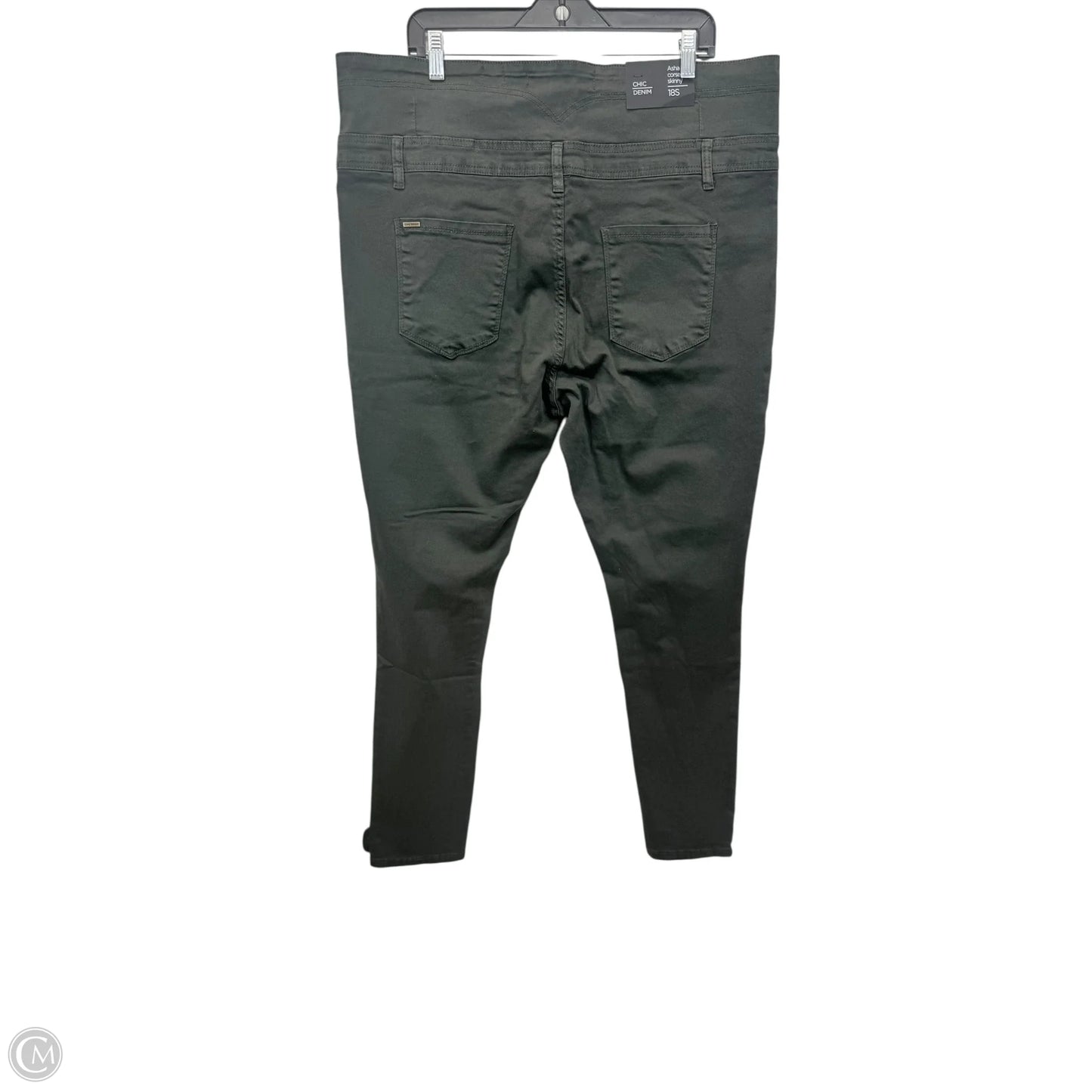 Jeans Skinny By Chic In Green, Size: 18