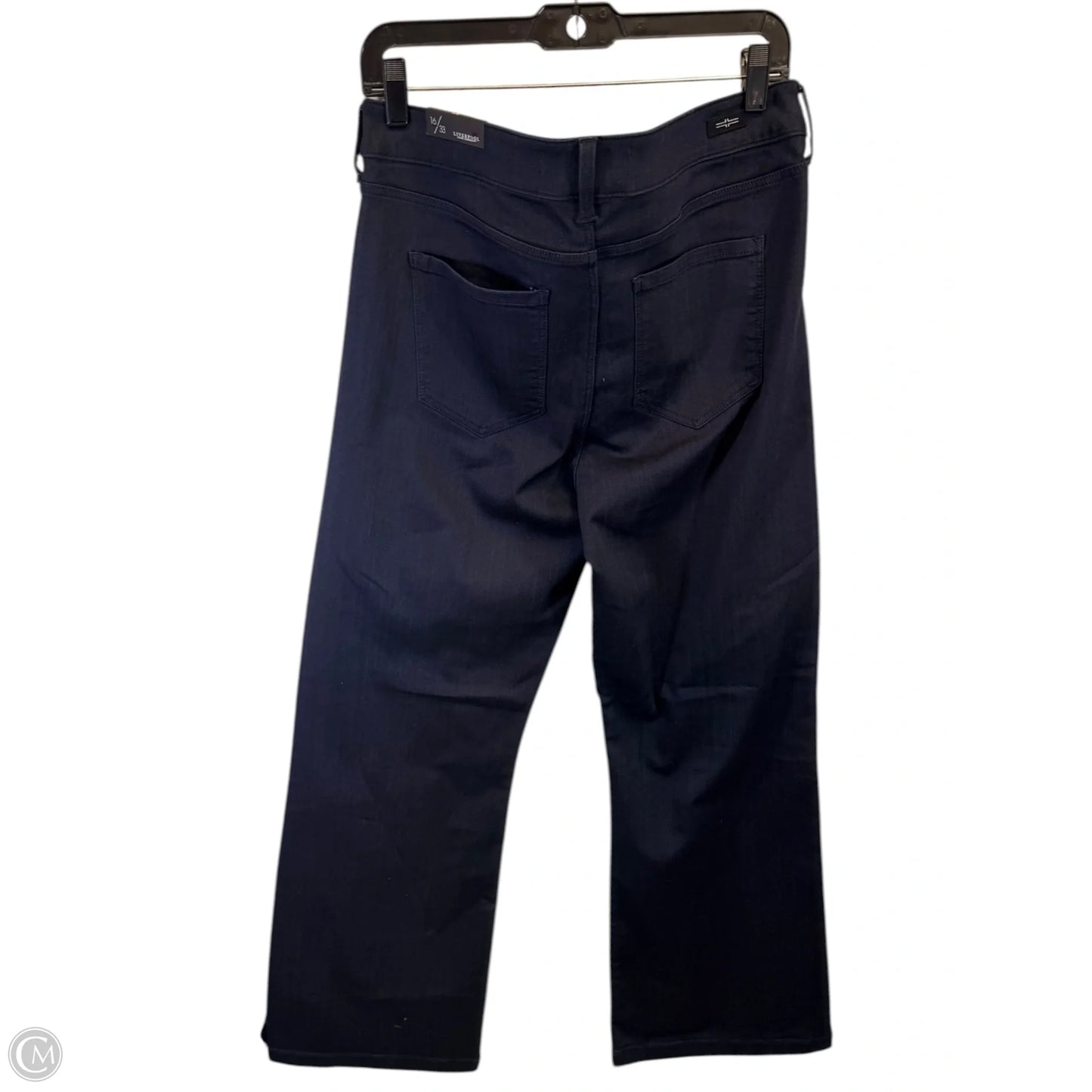 Jeans Wide Leg By Liverpool In Blue Denim, Size: 16