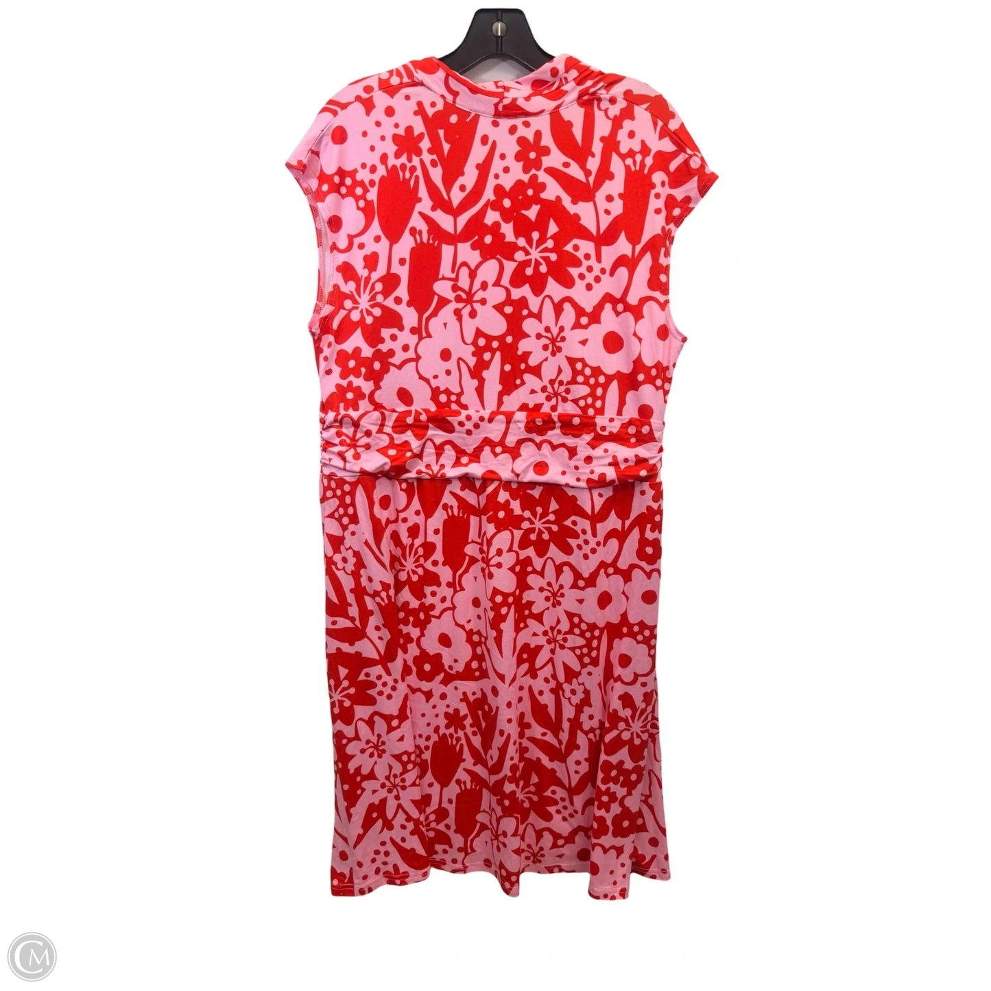 Dress Casual Midi By Leslie Evers In Pink & Red, Size: Xl