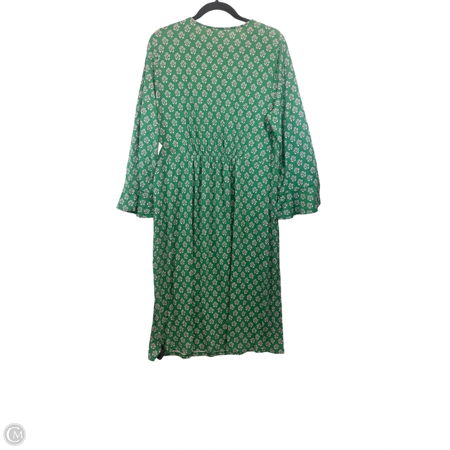 Dress Casual Maxi By Boden In Green & White, Size: Xl
