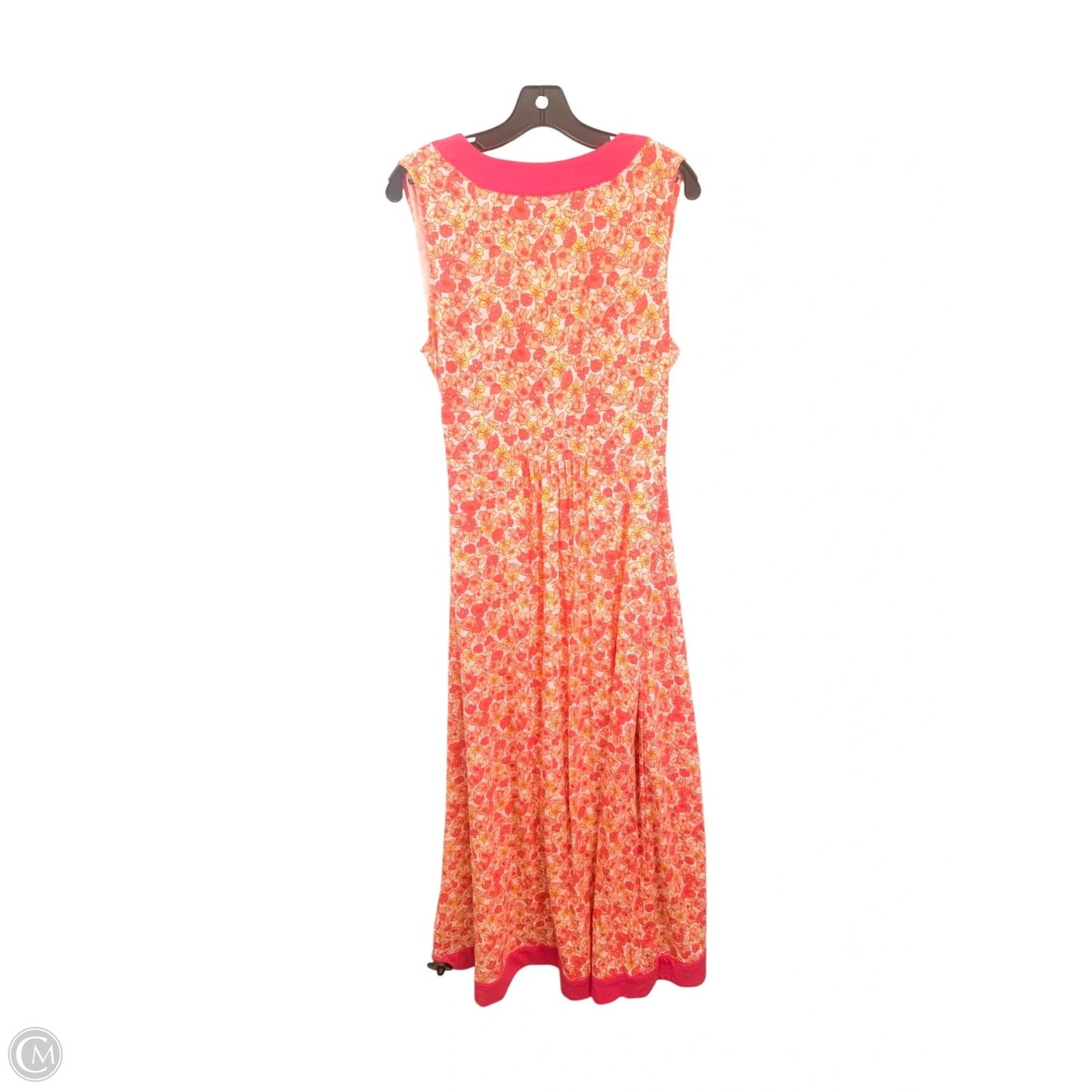 Dress Casual Maxi By Lands End In Orange & Pink, Size: L