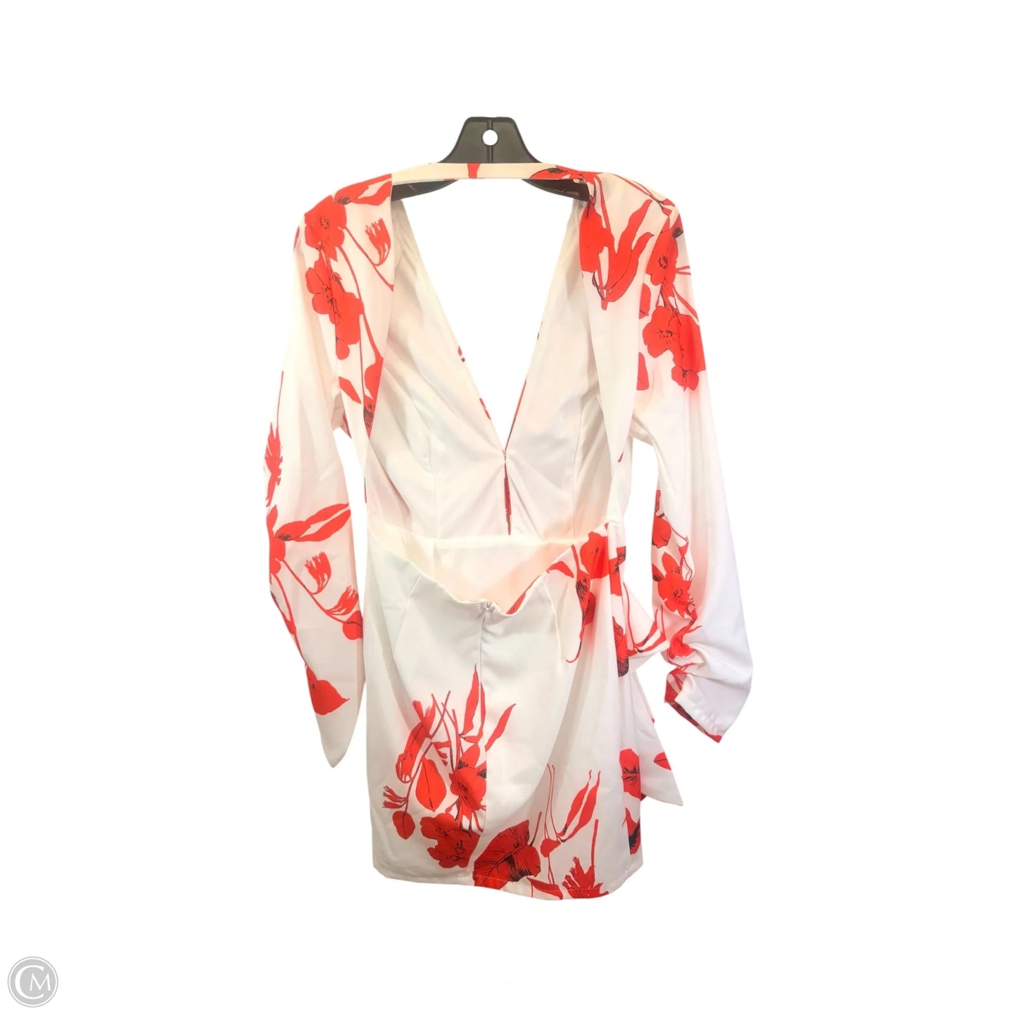 Dress Casual Short By Luxxel In Orange & White, Size: L