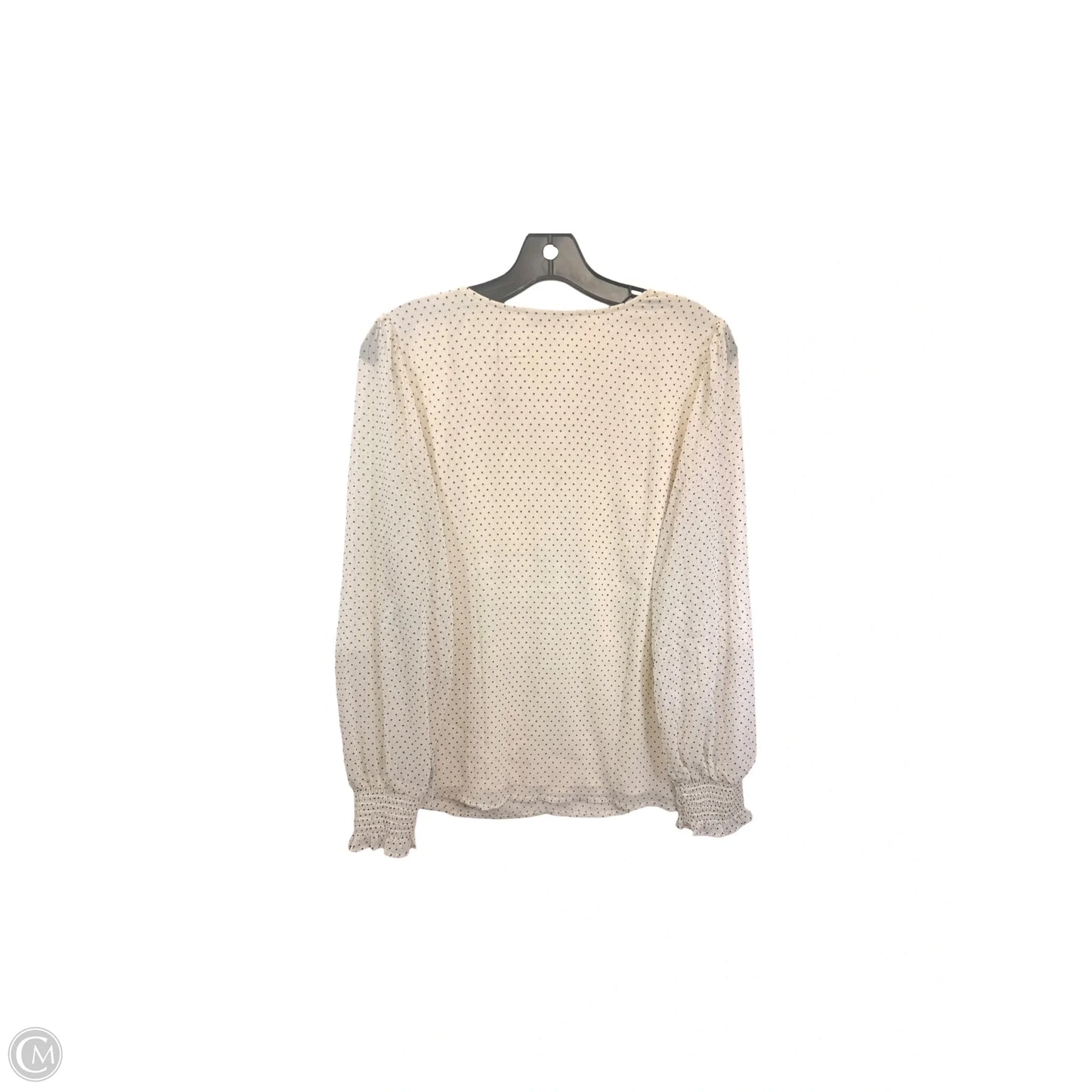 Top Long Sleeve By Loft In Black & Cream, Size: M