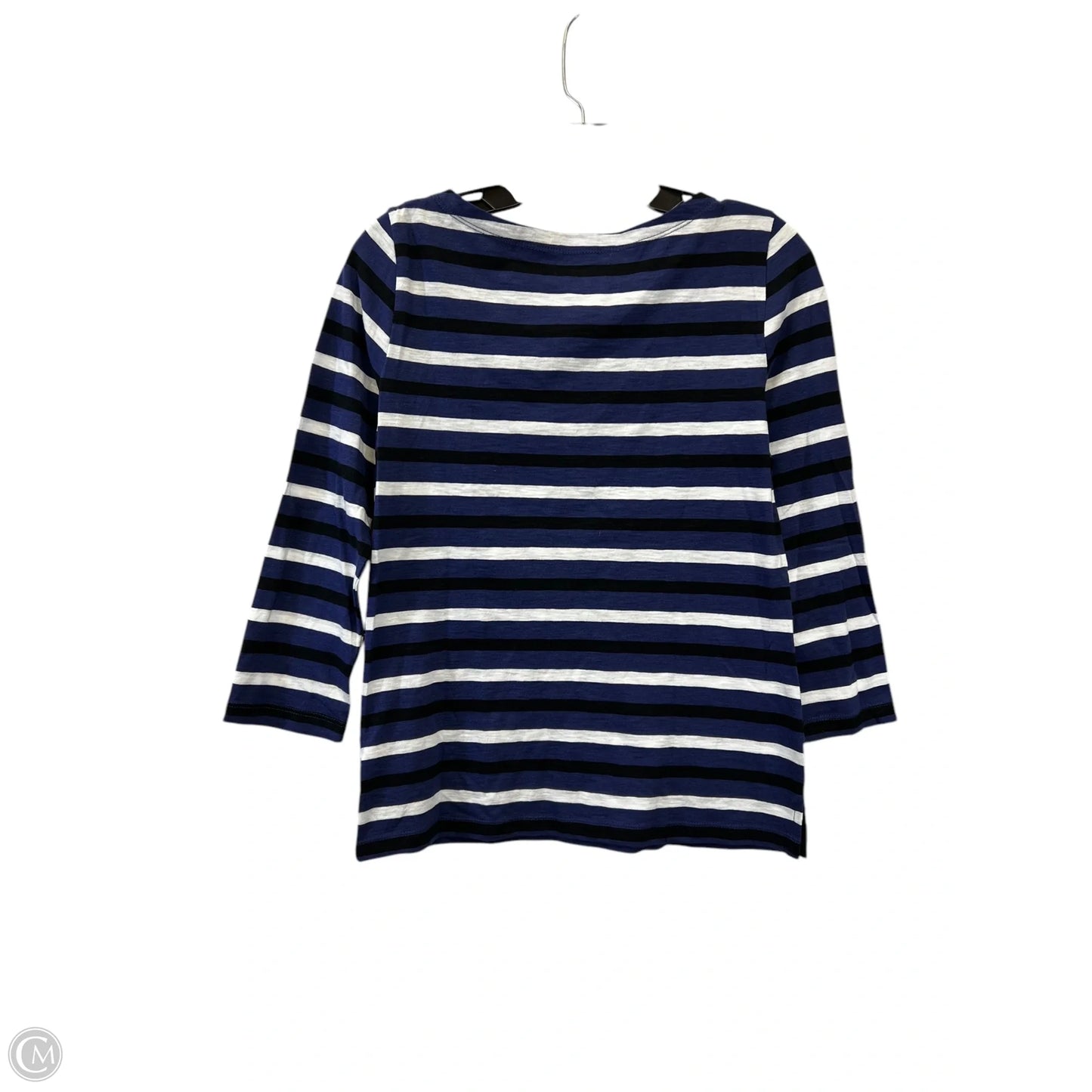 Top Long Sleeve Basic By J. Crew In Blue & White, Size: Xs