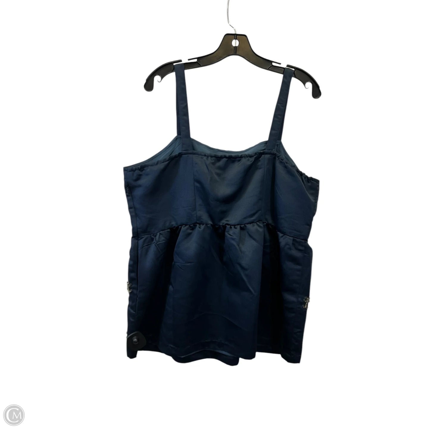 Top Sleeveless Designer By Cmb In Navy, Size: Xl