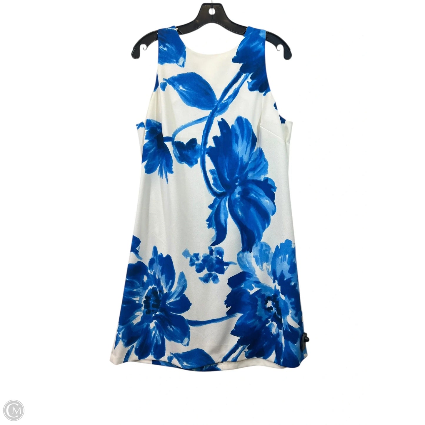 Dress Casual Midi By Lauren By Ralph Lauren In Blue & White, Size: L