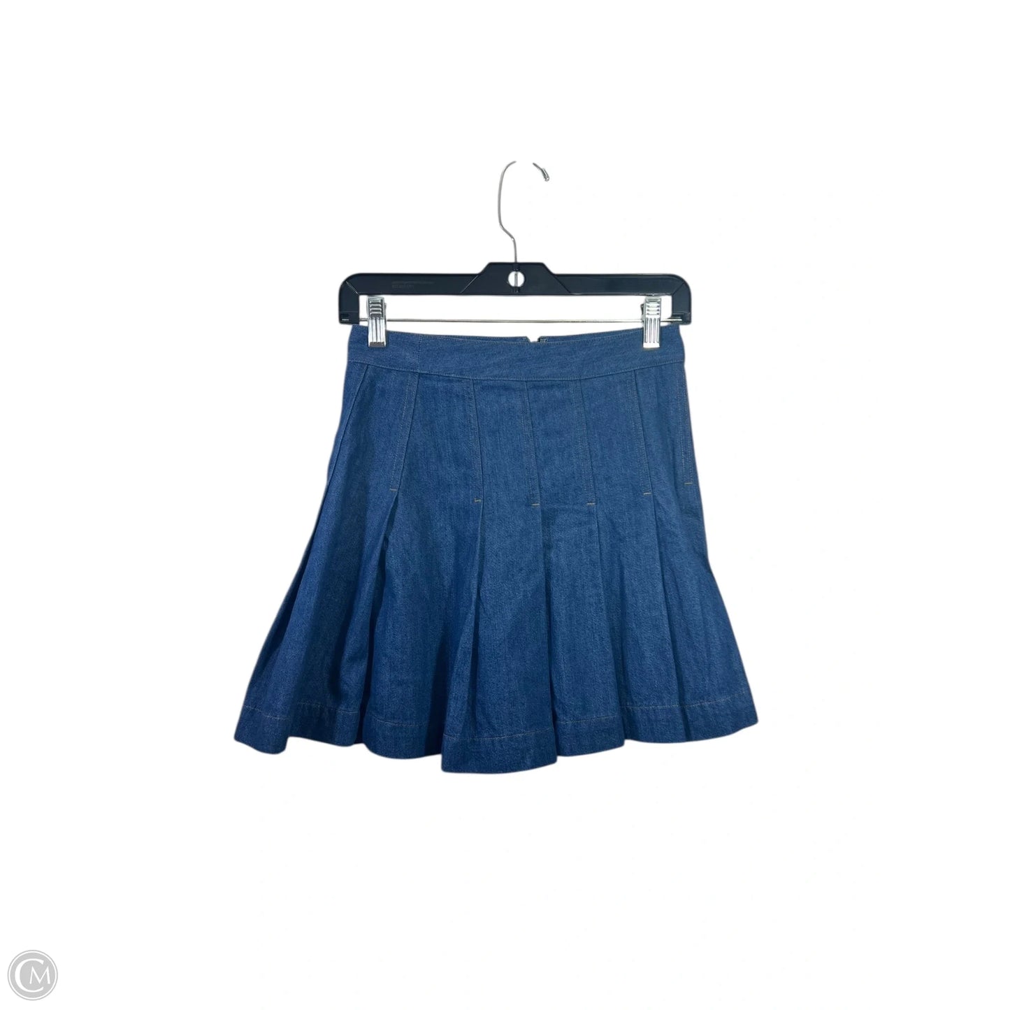 Skirt Designer By Babaton In Blue Denim, Size: Xs