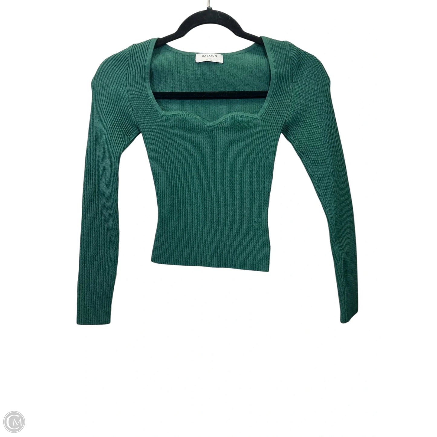 Top Long Sleeve Designer By Babaton In Green, Size: Xs