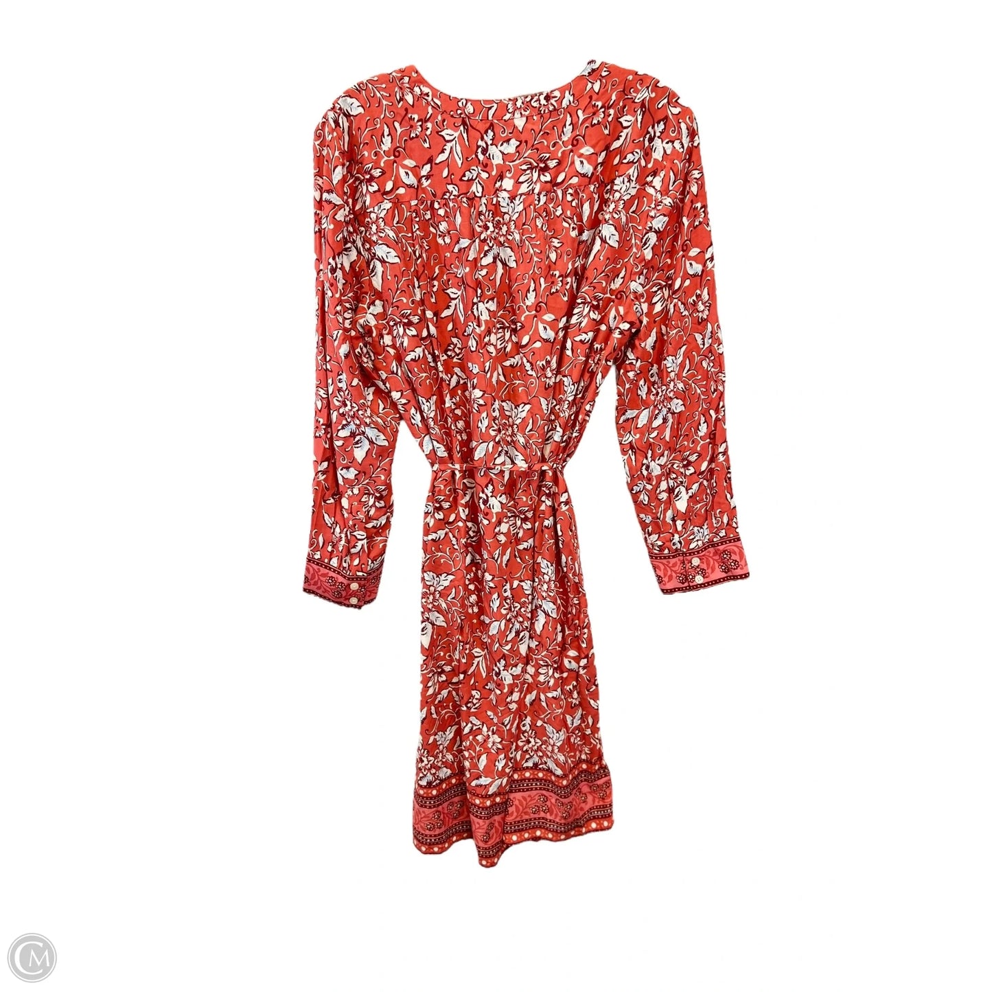 Dress Casual Midi By Loft In Red & White, Size: L