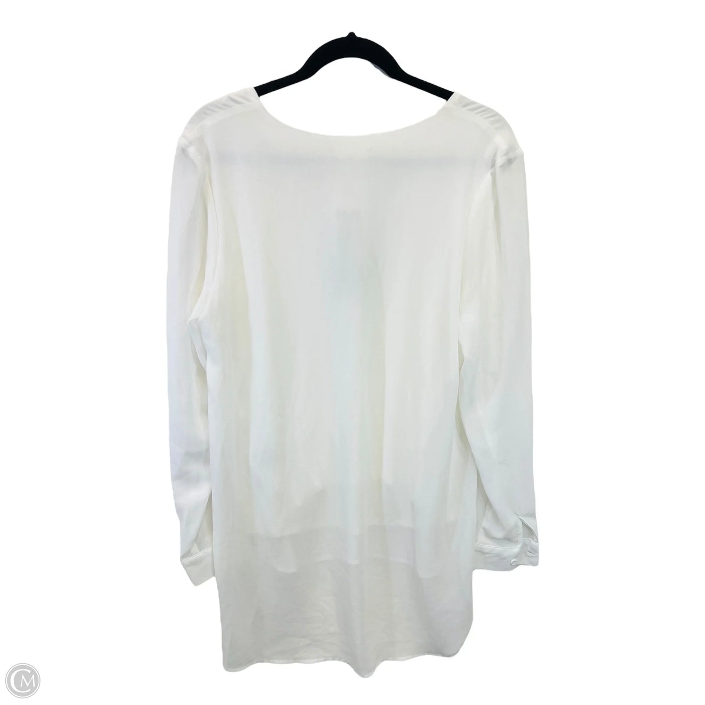 Top Long Sleeve Designer By Joan Vass In White, Size: M