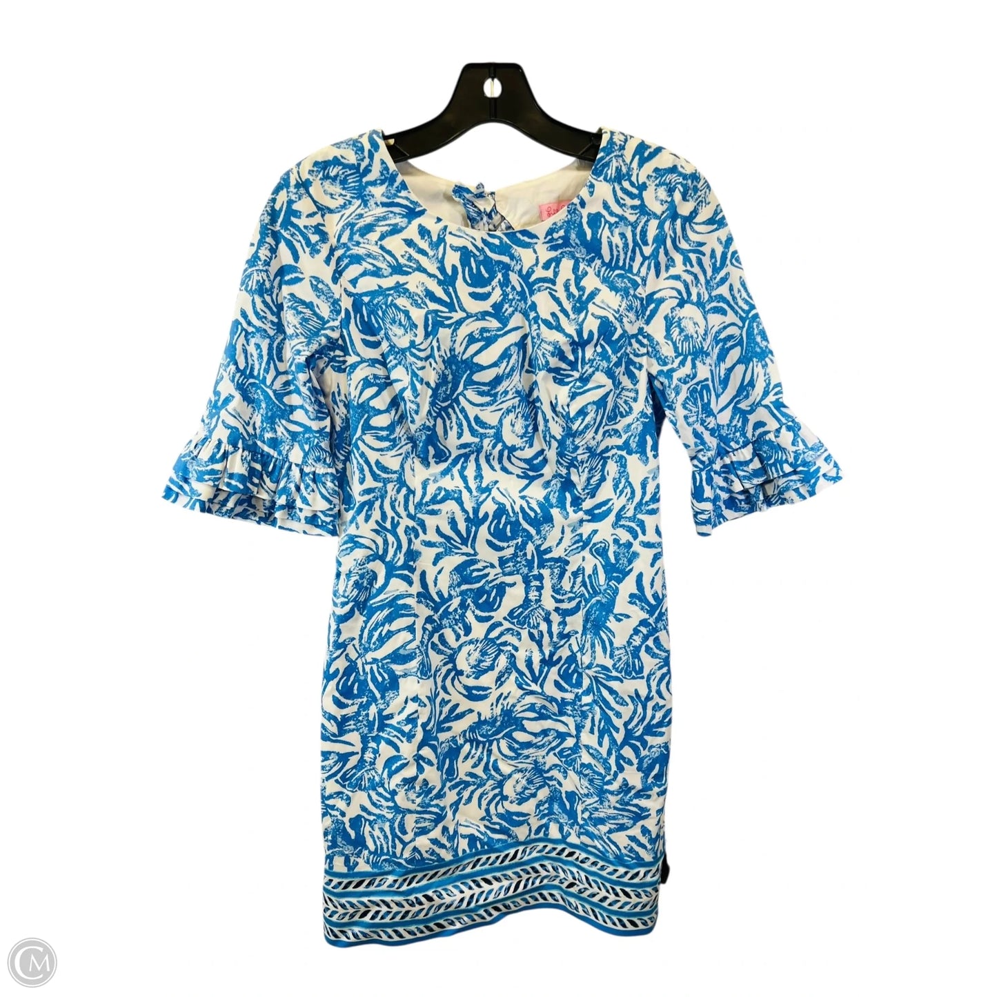 Dress Casual Midi By Lilly Pulitzer In Blue & White, Size: Xxs
