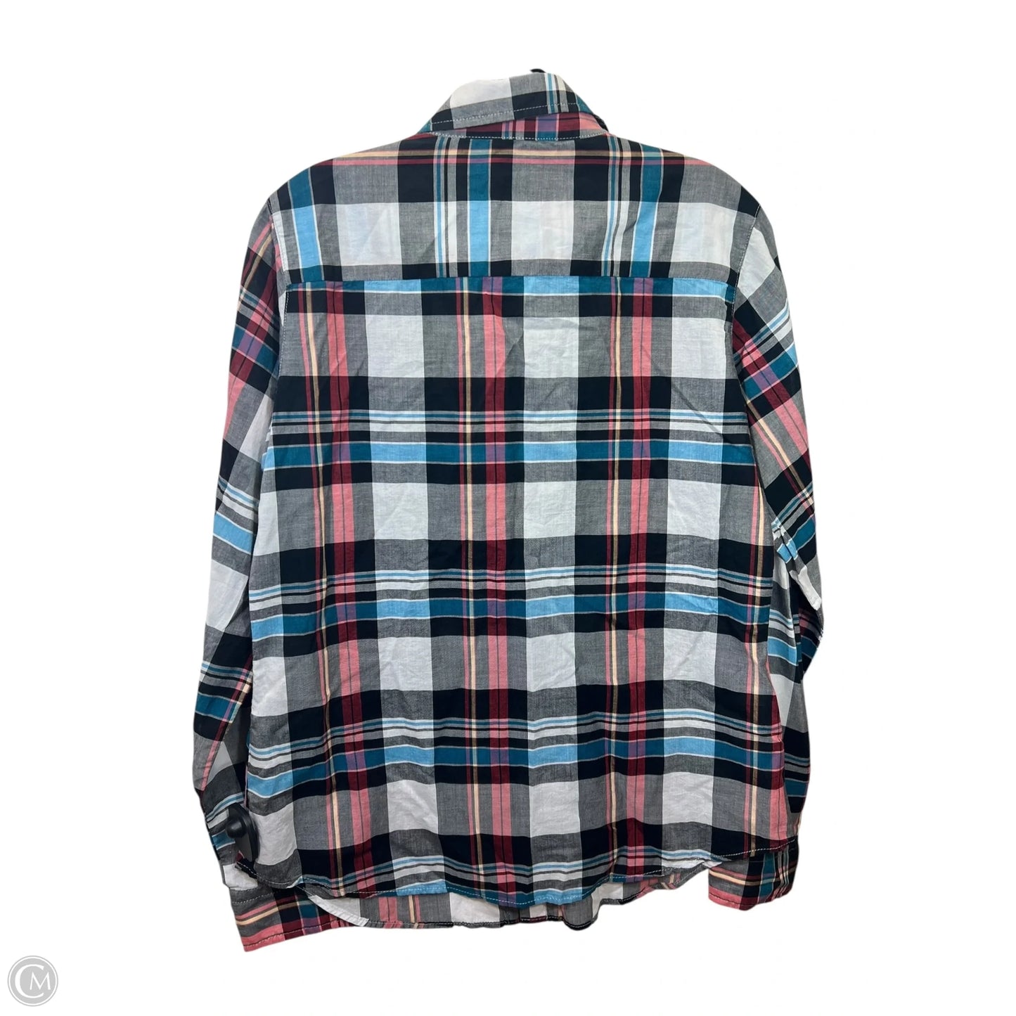 Top Long Sleeve By Just A Cheap Shirt In Plaid Pattern, Size: L
