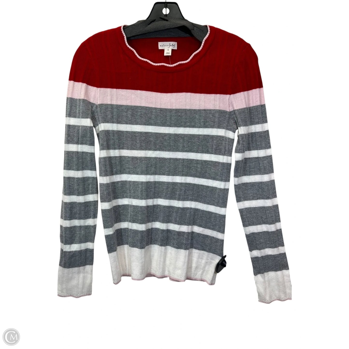 Top Long Sleeve By Maison Jules In Red & Tan, Size: M