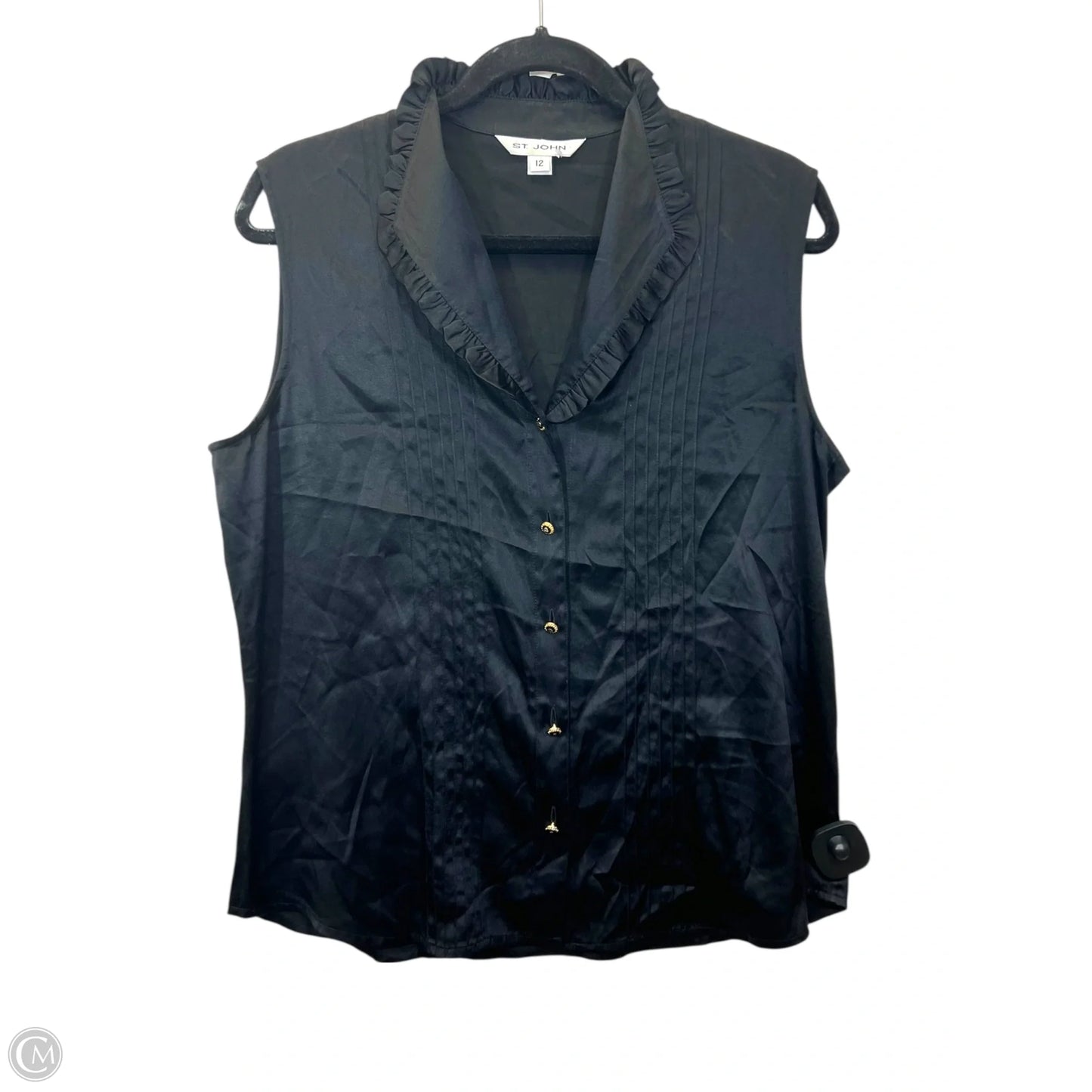 Top Sleeveless Designer By St John Collection In Black, Size: 12