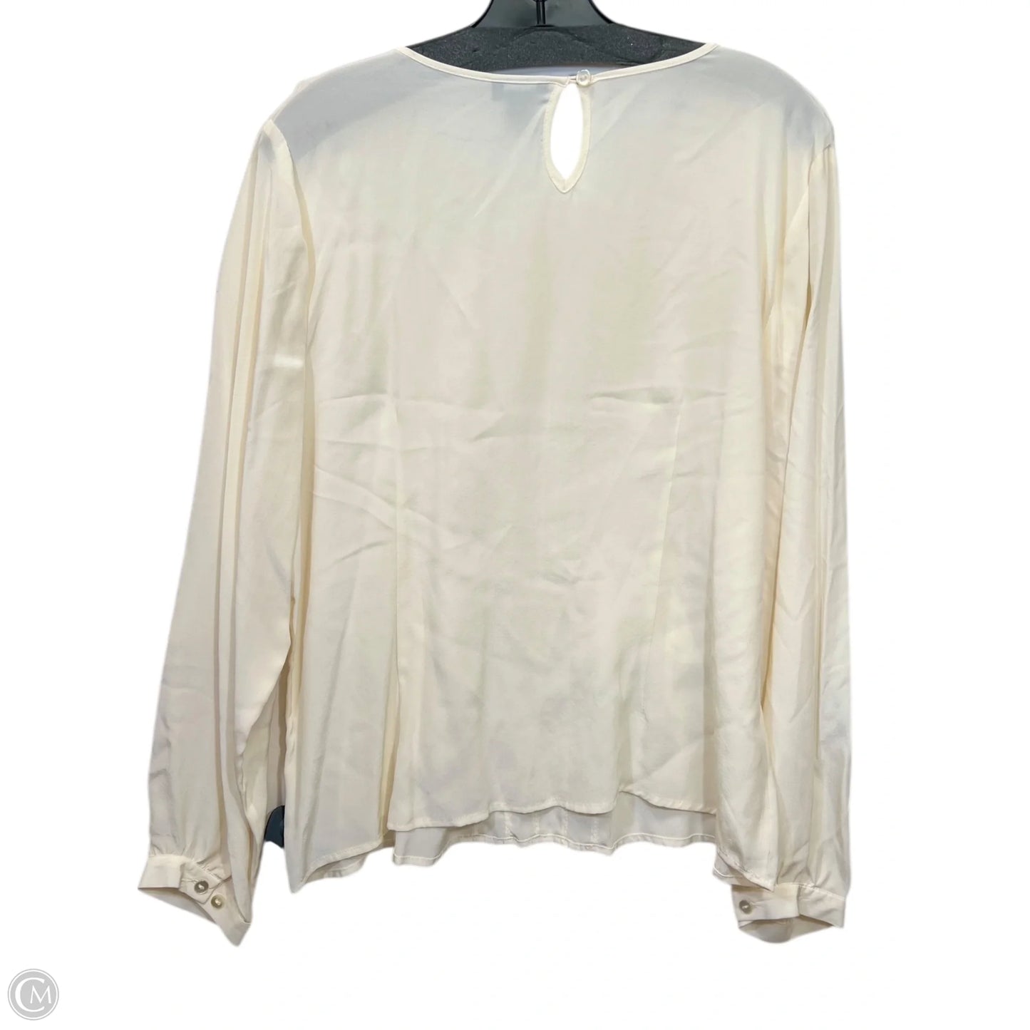 Top Long Sleeve By Bob Mackie Qvc In Cream, Size: Xl