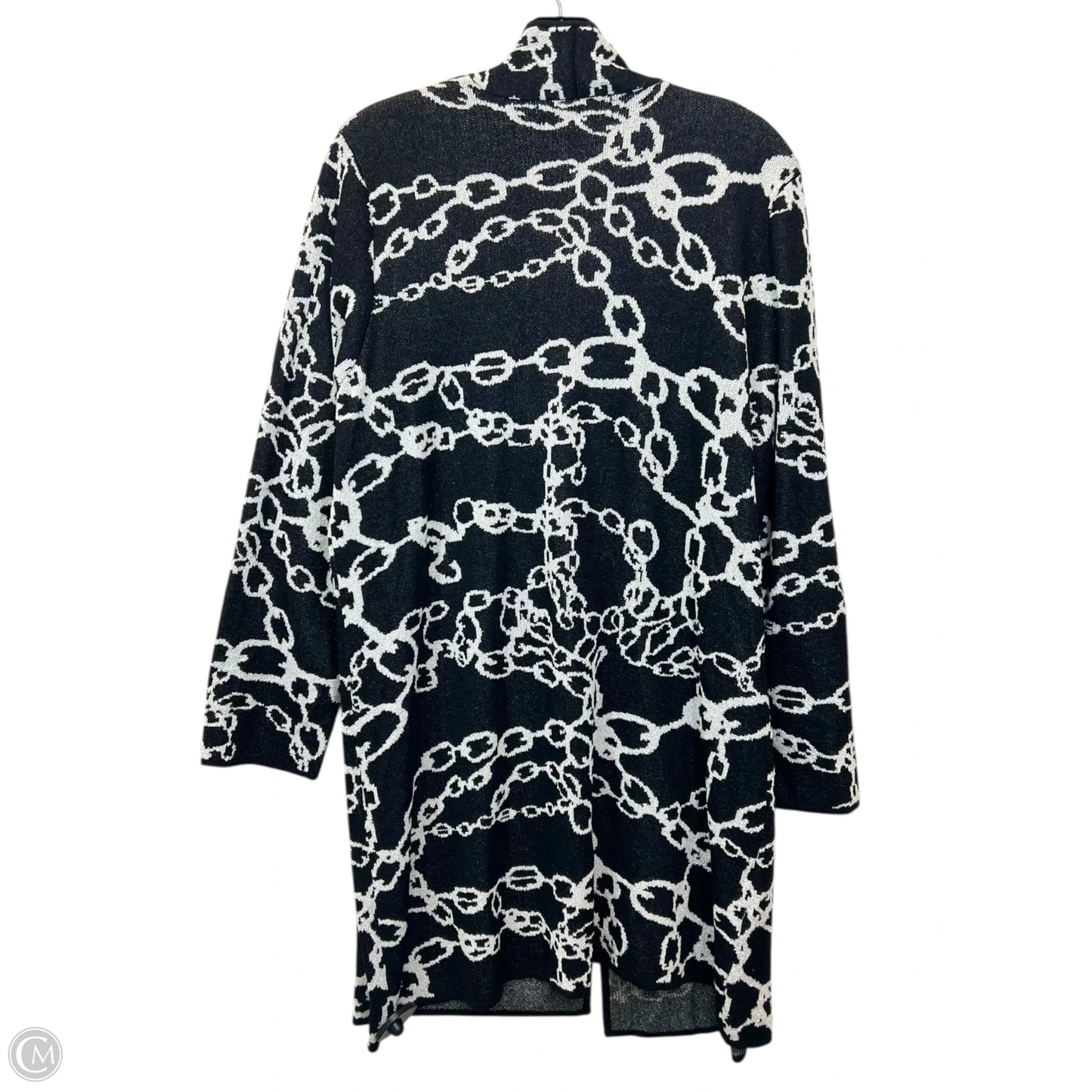 Sweater Cardigan By Kasper In Black & White, Size: Xl