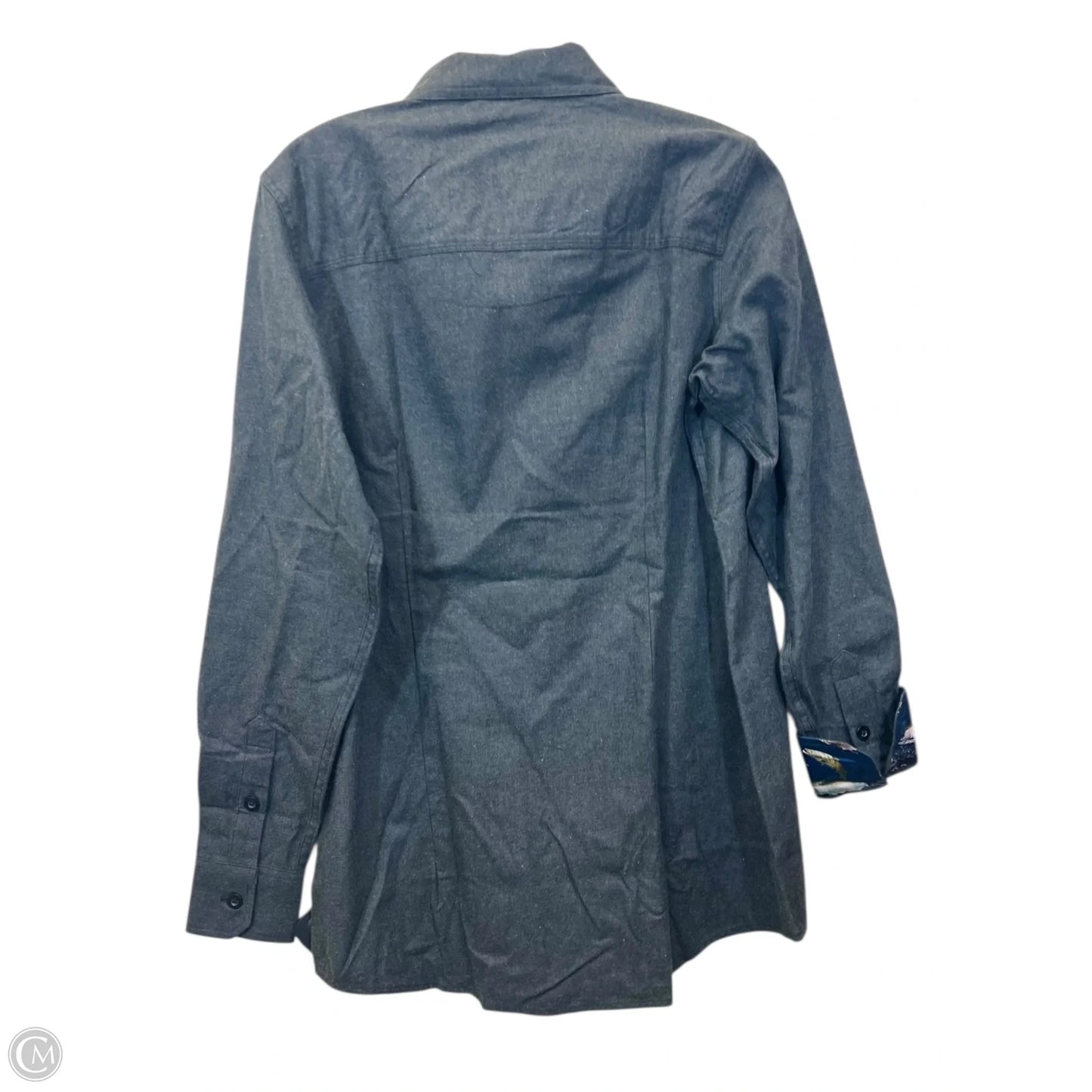 Top Long Sleeve By Pladra In Grey, Size: M