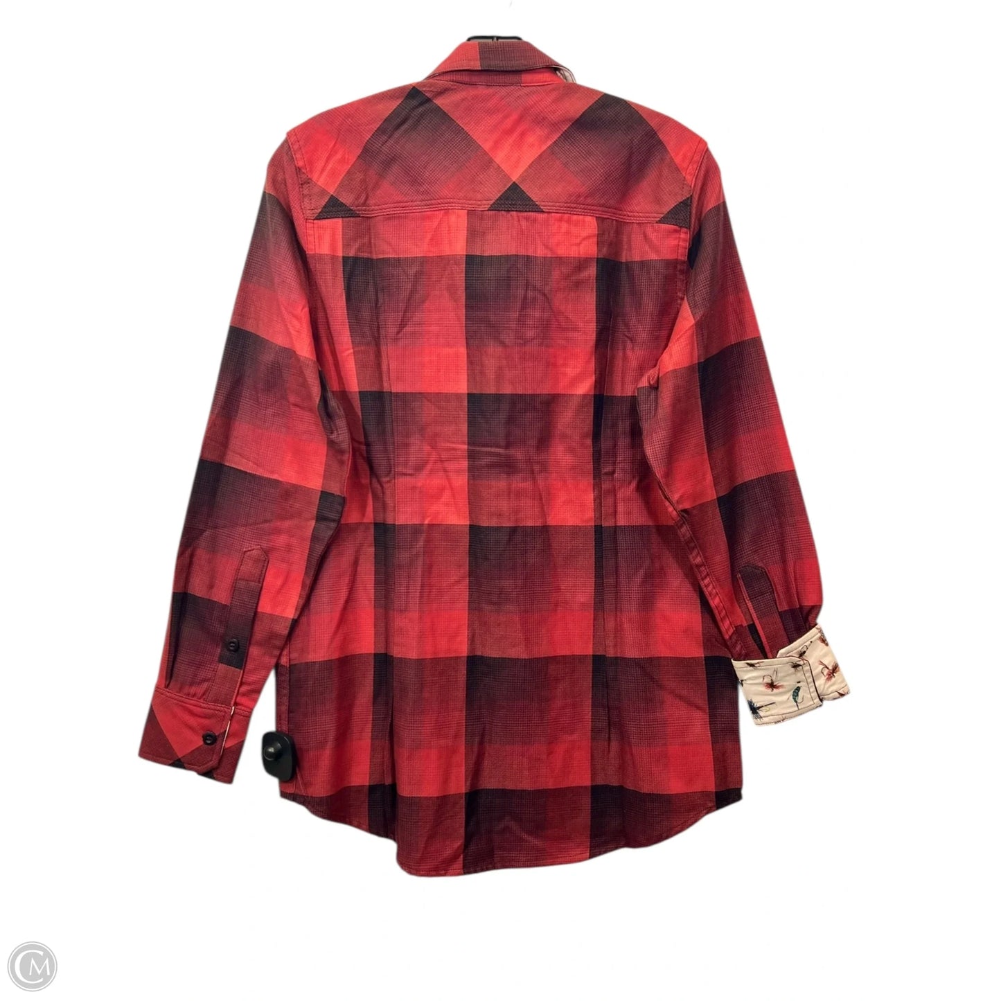 Top Long Sleeve By Pladra In Black & Red, Size: M