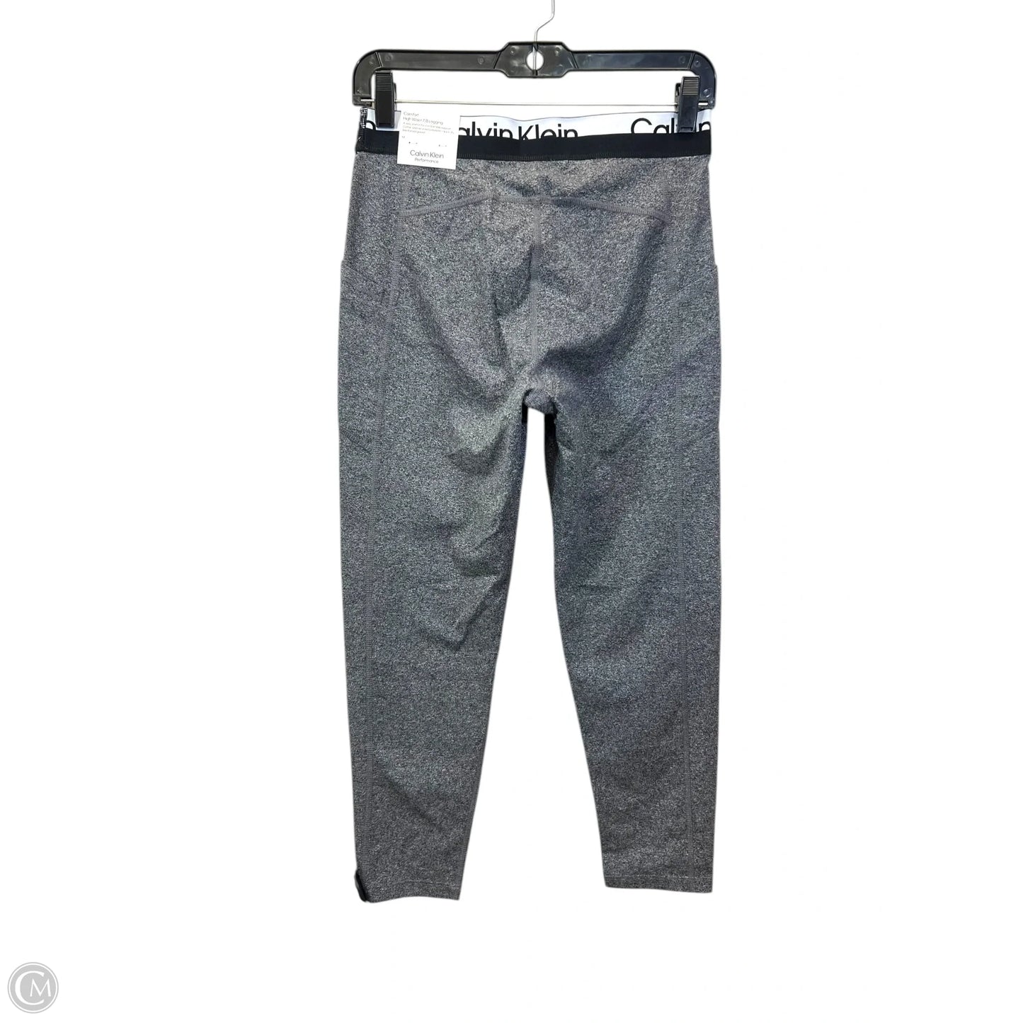 Athletic Leggings By Calvin Klein Performance In Black & Grey, Size: M