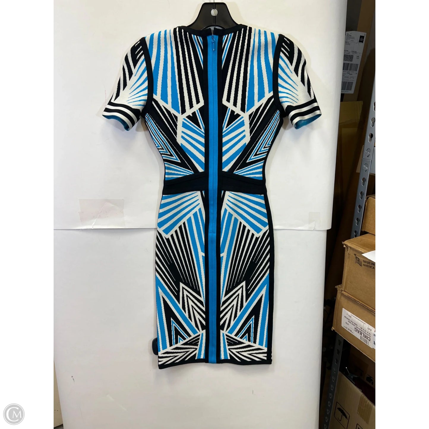 Dress Designer By Herve Leger In Blue, Size: Xs