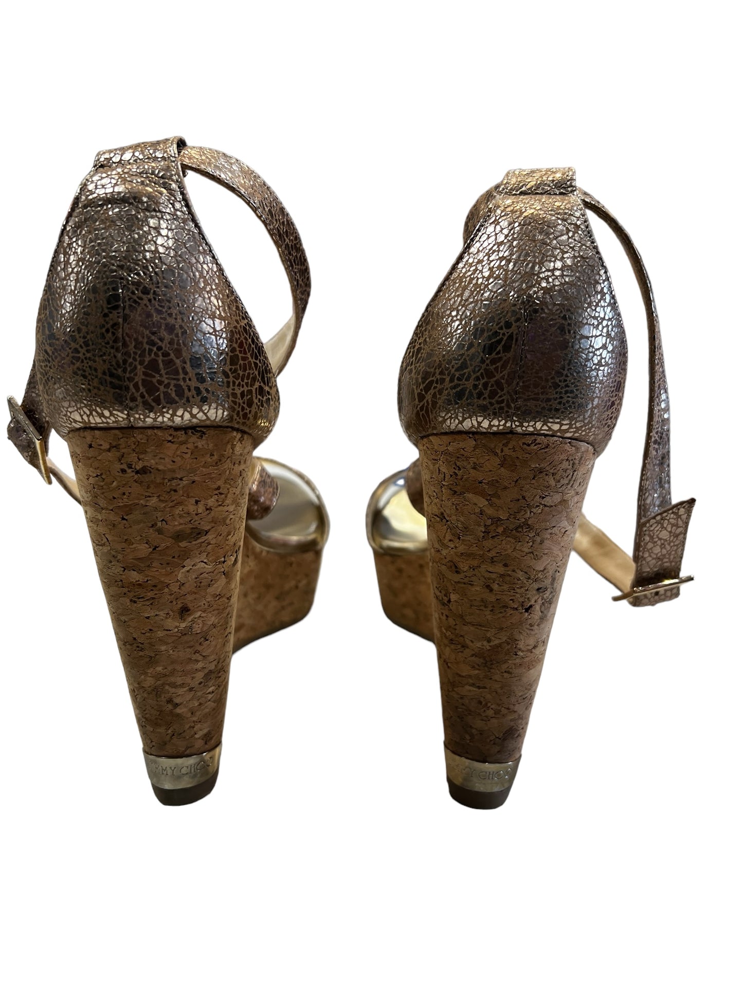 Gold Sandals Luxury Designer Jimmy Choo, Size 11