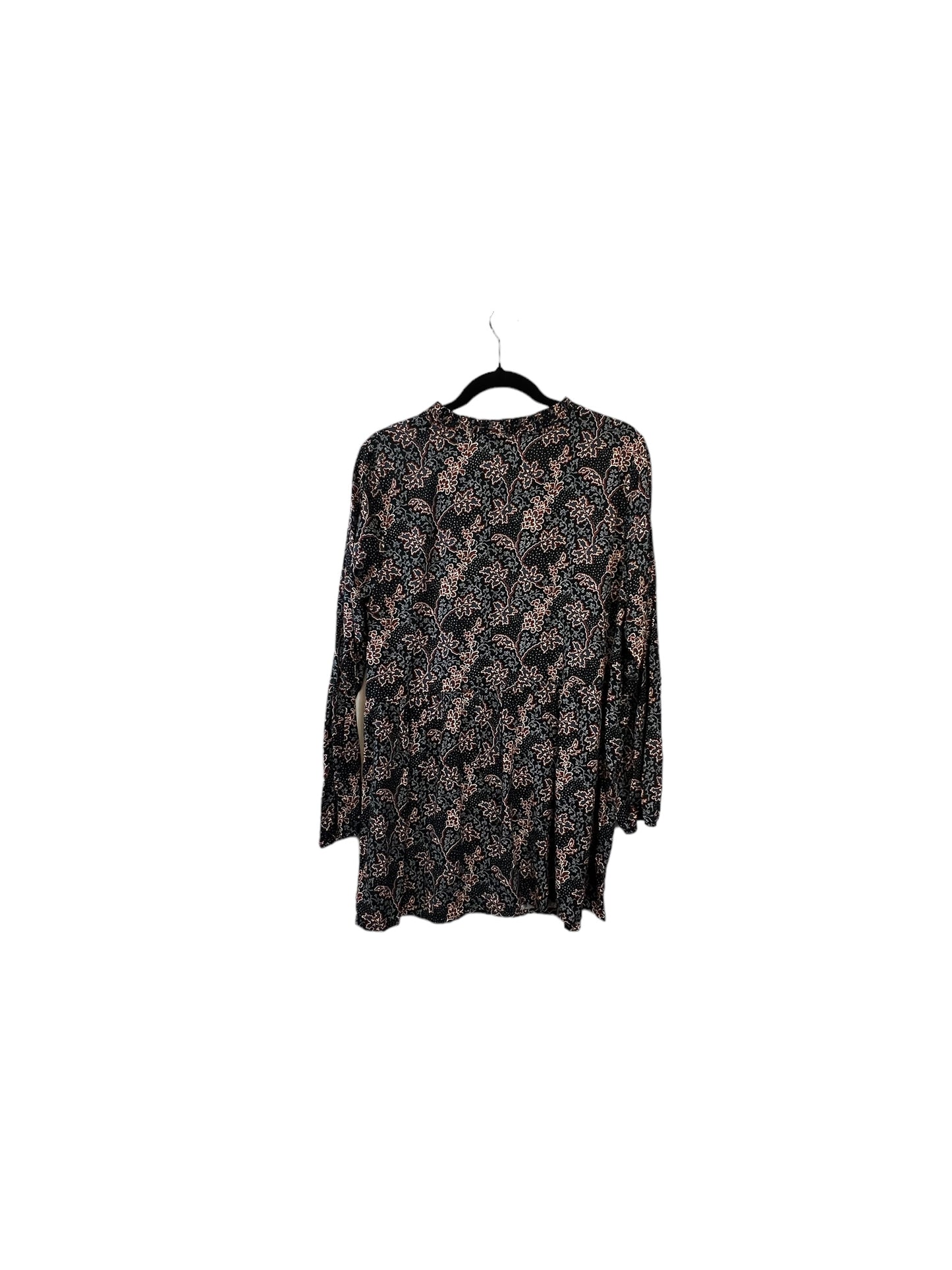 Black & Orange Top Long Sleeve Loft, Size Petite M