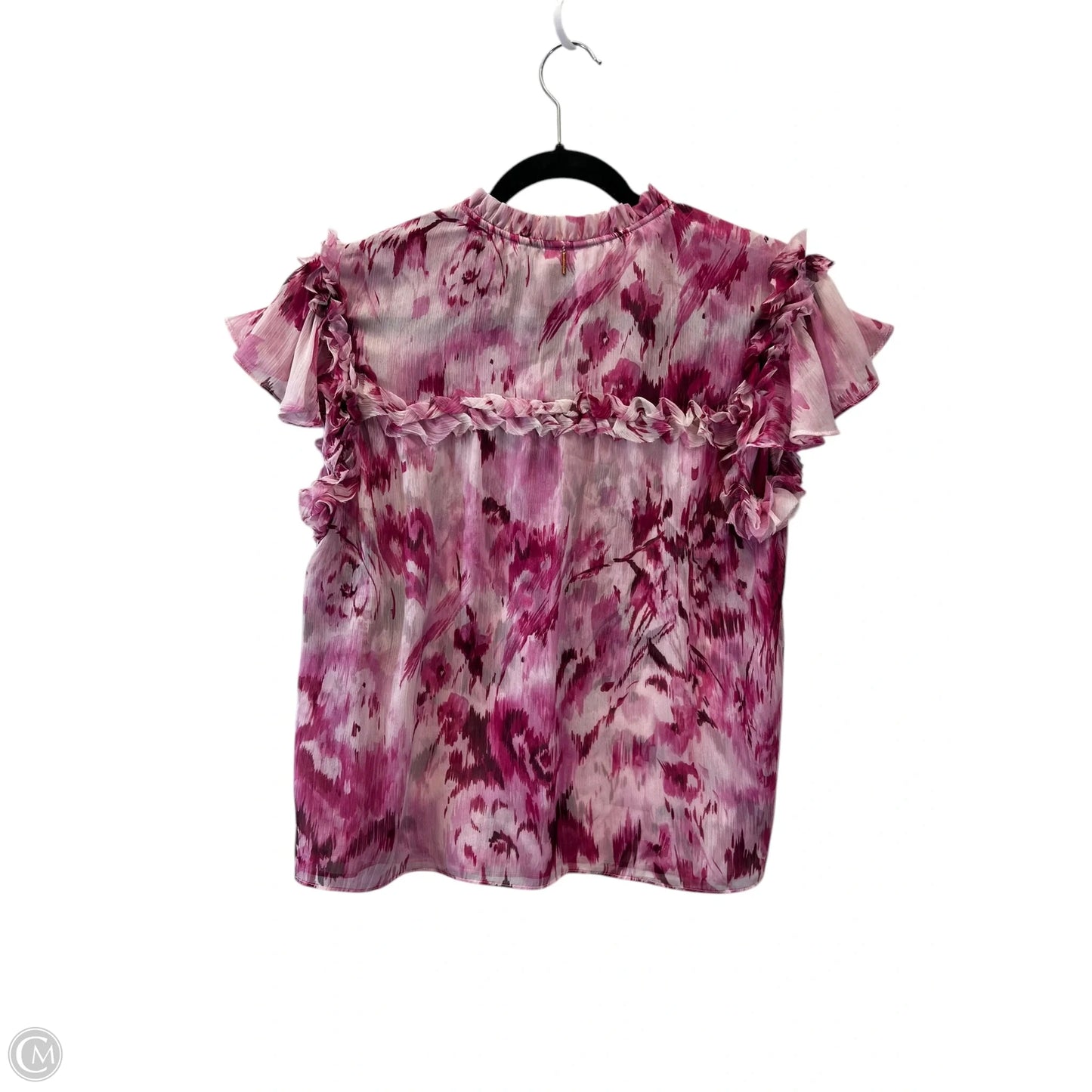Top Short Sleeve Designer By Misha In Pink & Purple, Size: M