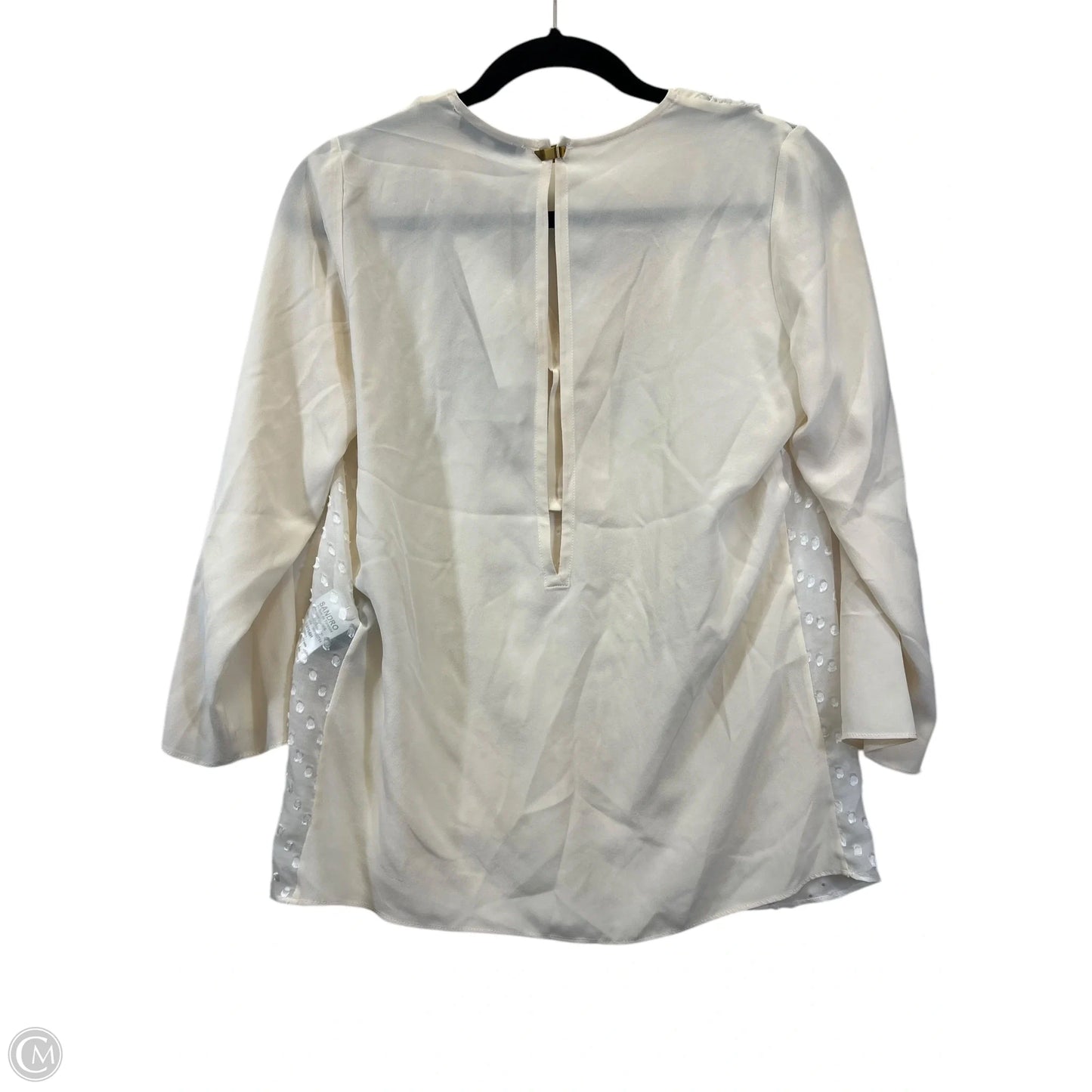 Top Long Sleeve Designer By Sandro In Cream, Size: Xs