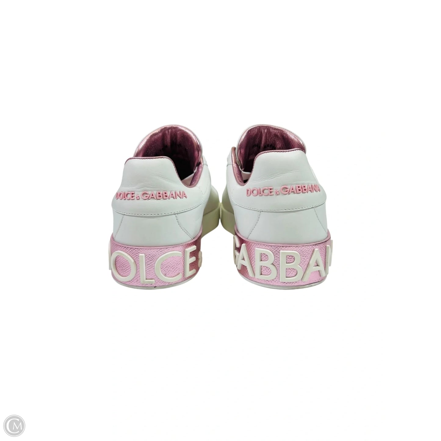 Shoes Luxury Designer By Dolce And Gabbana In Pink & White, Size: 10.5