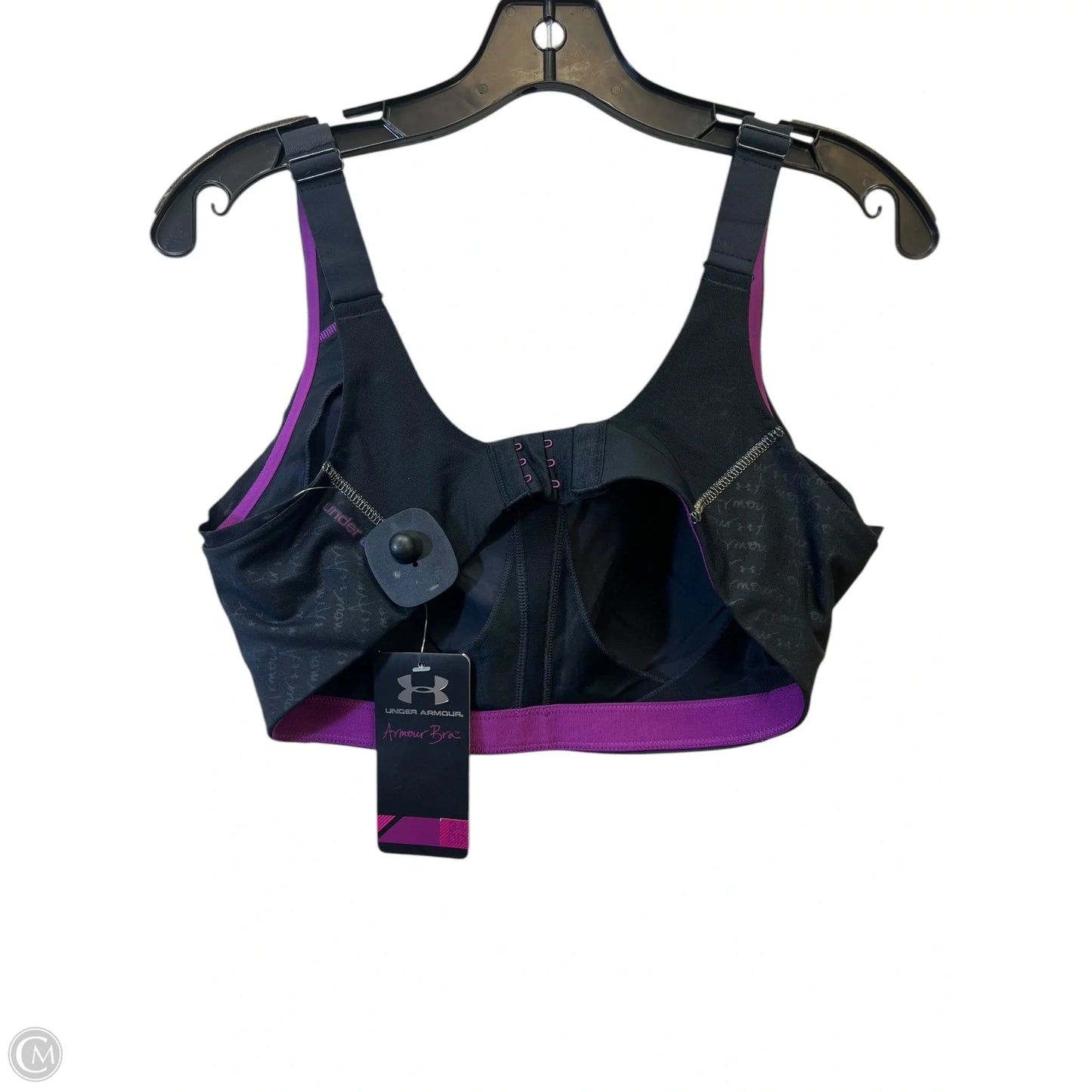 Athletic Bra By Under Armour In Black & Purple