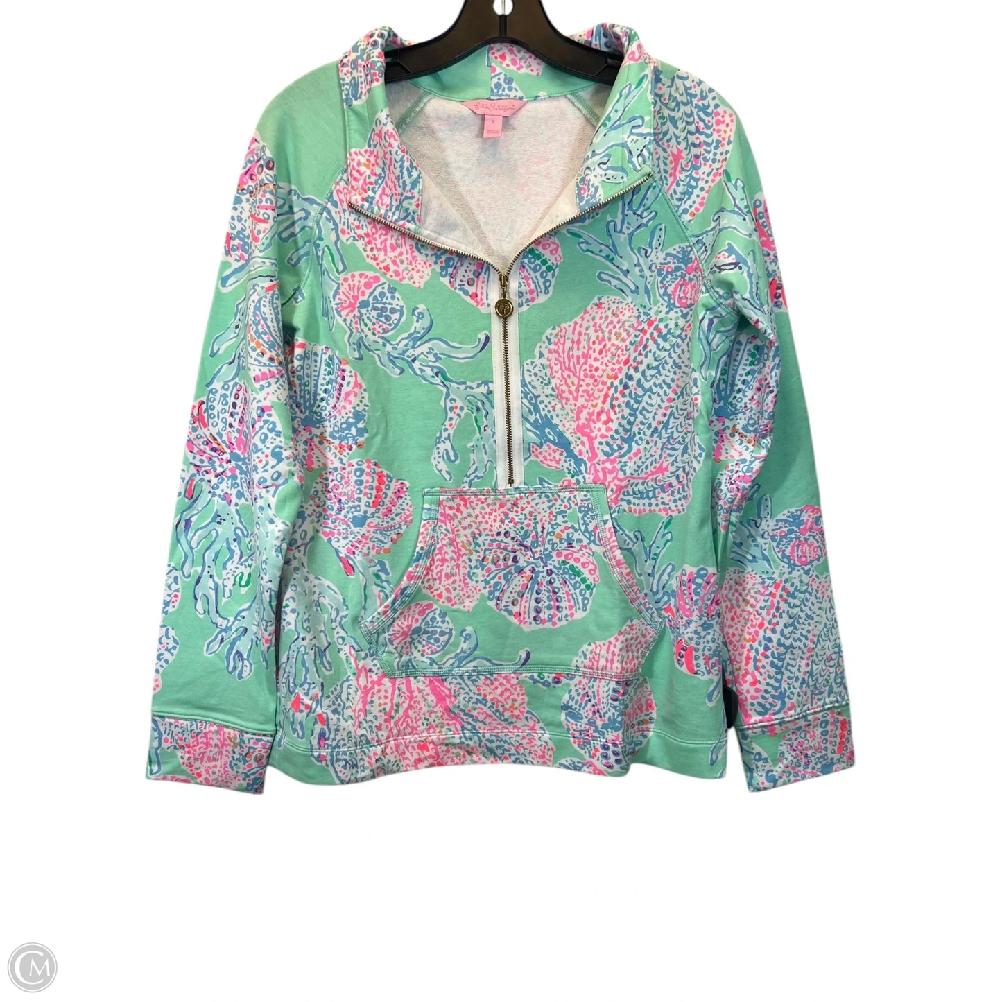 Sweatshirt Collar By Lilly Pulitzer In Blue & Green, Size: S