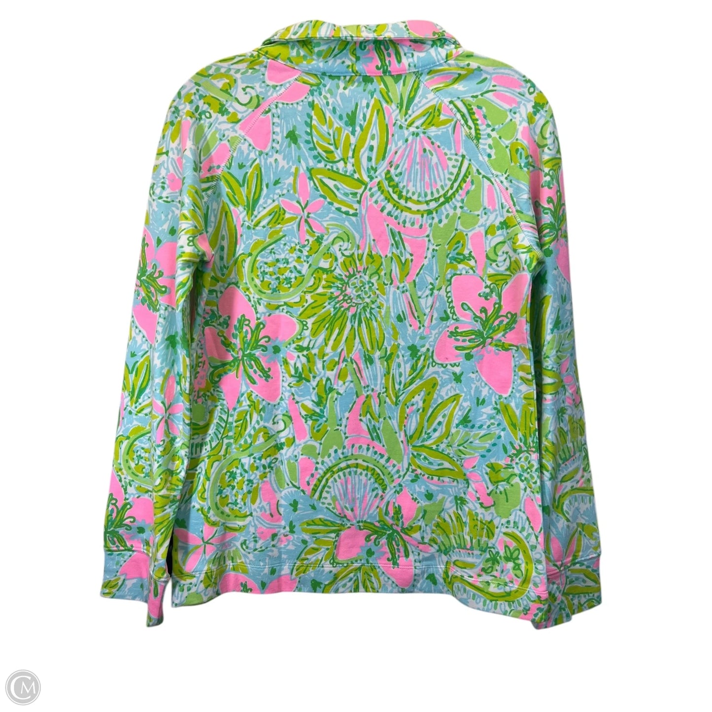 Sweatshirt Collar By Lilly Pulitzer In Green & Pink, Size: S