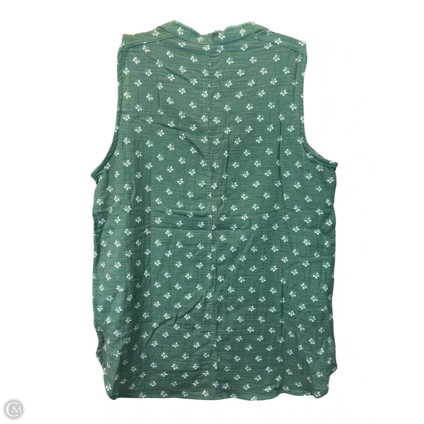 Top Sleeveless By Eddie Bauer In Green & White, Size: M