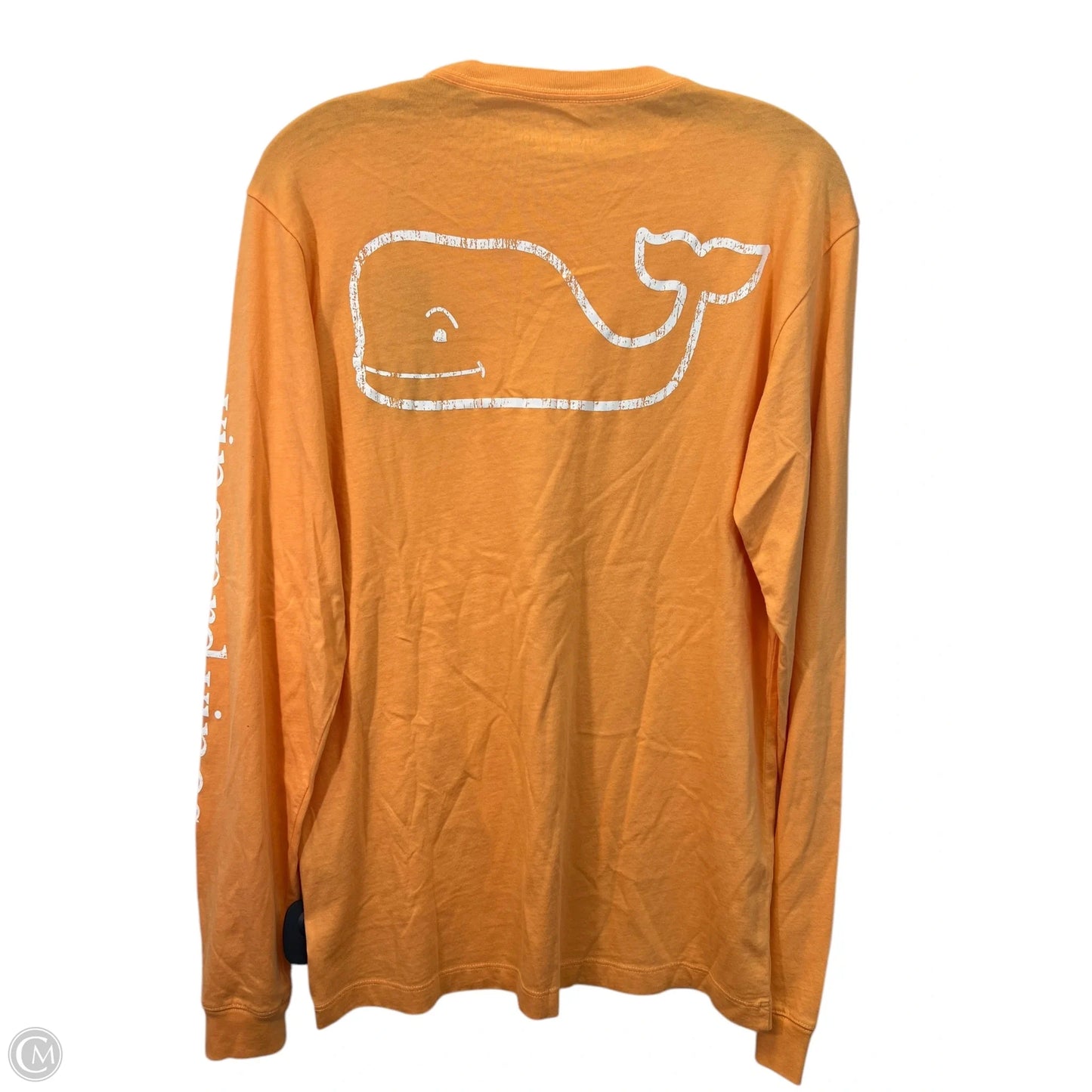 Top Long Sleeve Basic By Vineyard Vines In Orange & White, Size: Xs