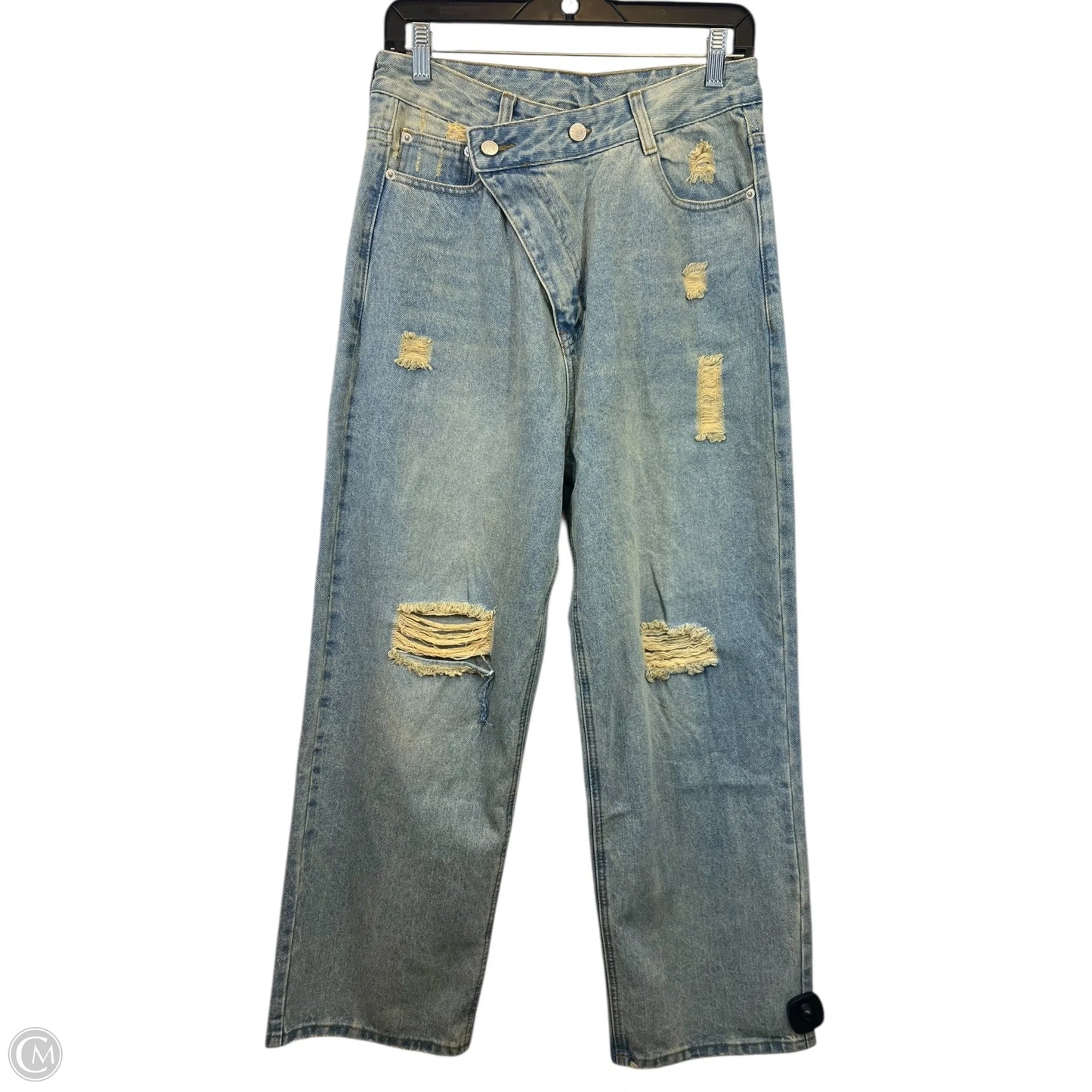 Jeans Wide Leg By Aaron & Amber In Blue Denim, Size: L
