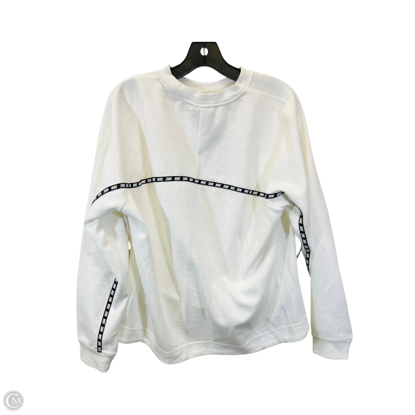 Athletic Sweatshirt Crewneck By Nike In Black & White, Size: L