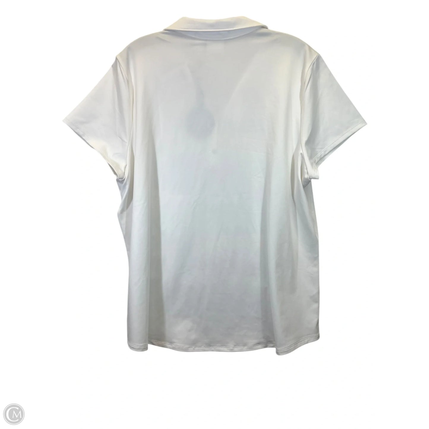 Athletic Top Short Sleeve By Zenergy By Chicos In White & Yellow, Size: Xl