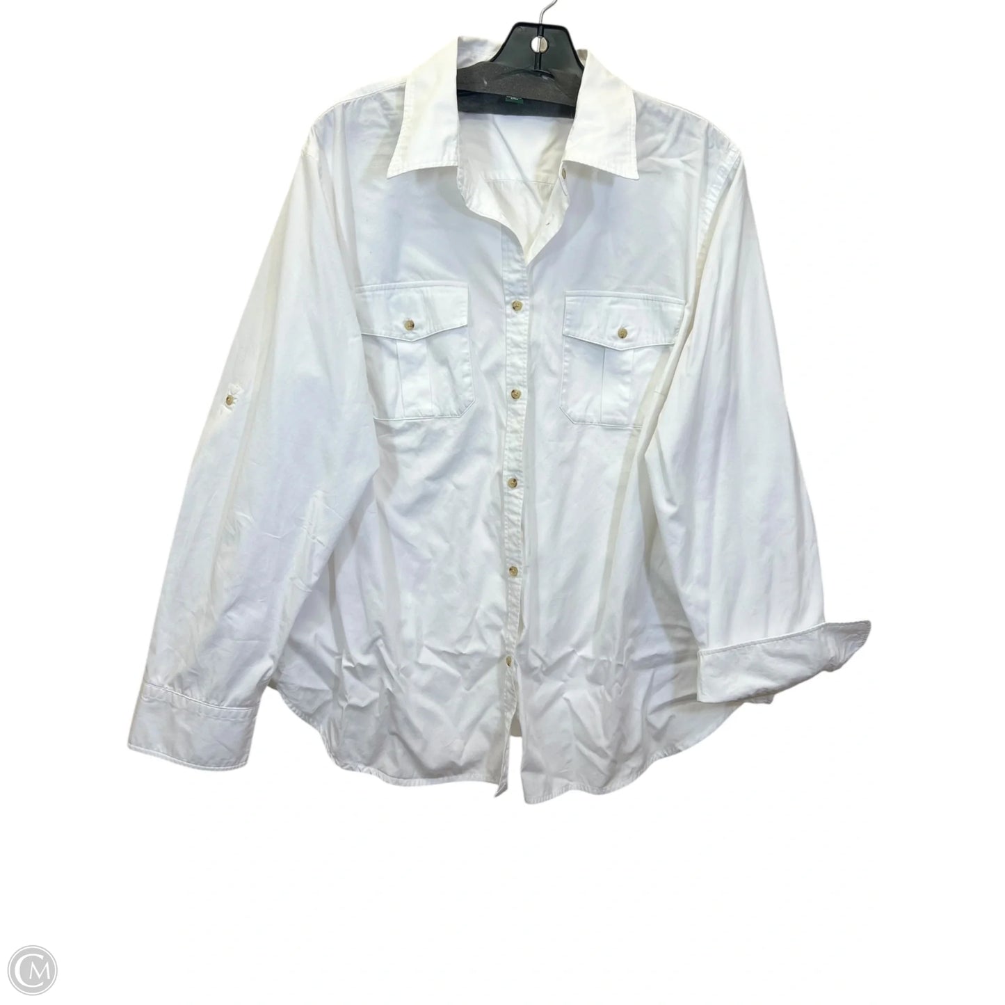 Top Long Sleeve By Ralph Lauren In White, Size: 2x