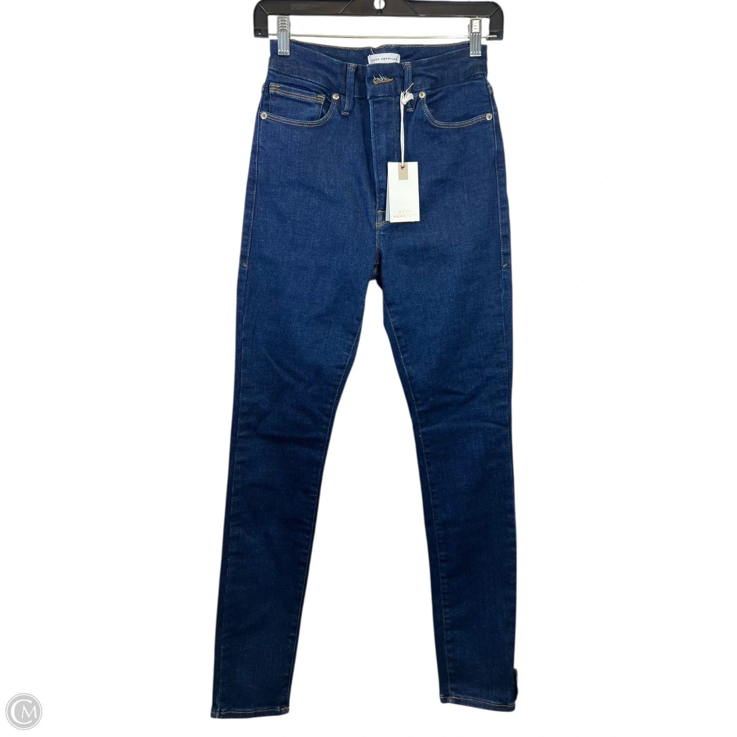 Jeans Skinny By Good American In Blue Denim, Size: S