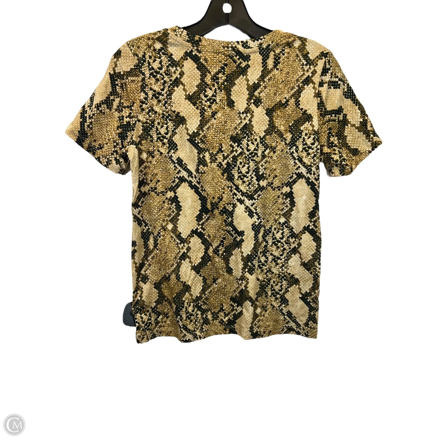 Top Short Sleeve Basic By H&m In Snakeskin Print, Size: Xs