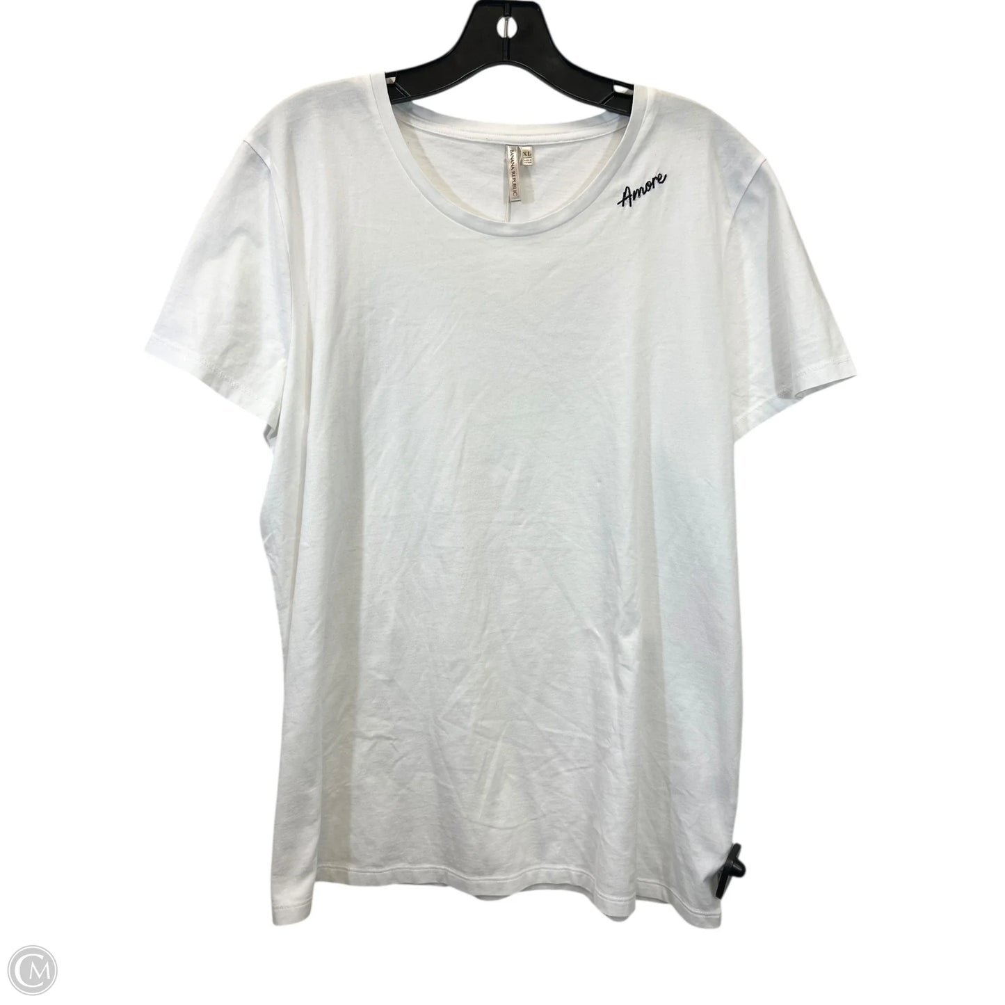 Top Short Sleeve Basic By Banana Republic In Black & White, Size: Xl