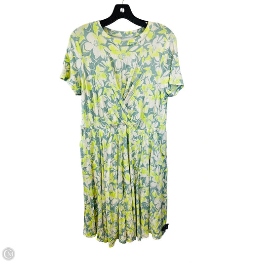 Dress Casual Midi By Torrid In Cream & Green, Size: M