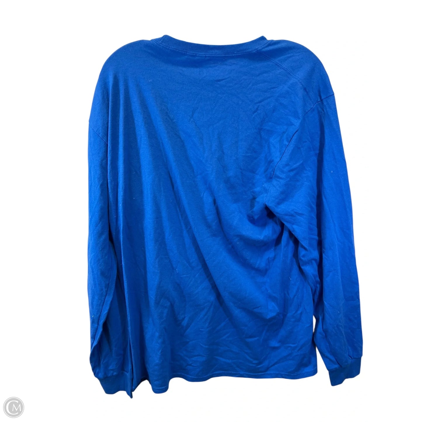 Athletic Top Long Sleeve Crewneck By Port & Company In Blue, Size: L