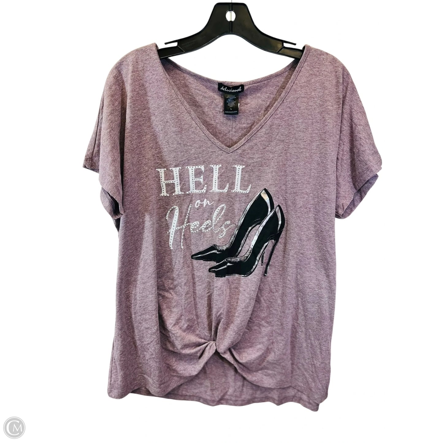 Top Short Sleeve Basic By Delusional In Purple, Size: L