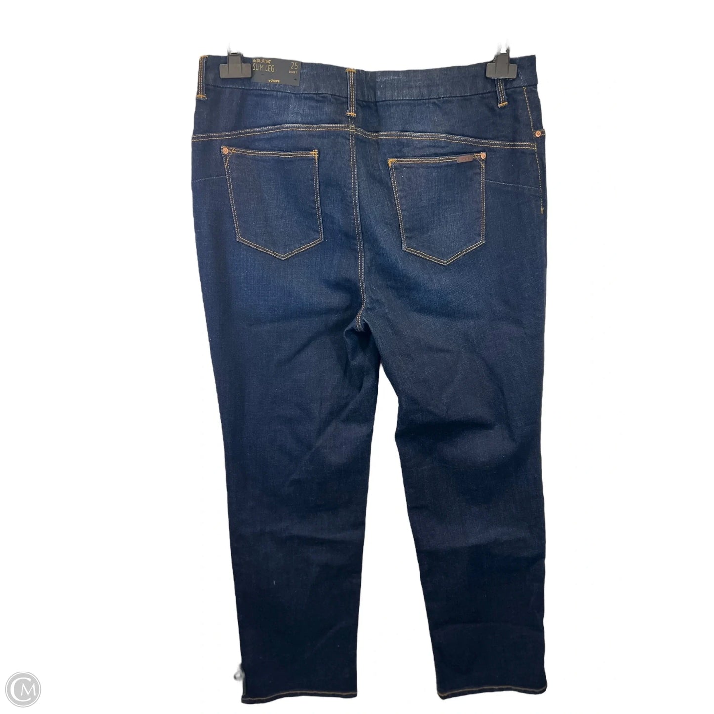 Jeans Cropped By Chicos In Blue Denim, Size: 14